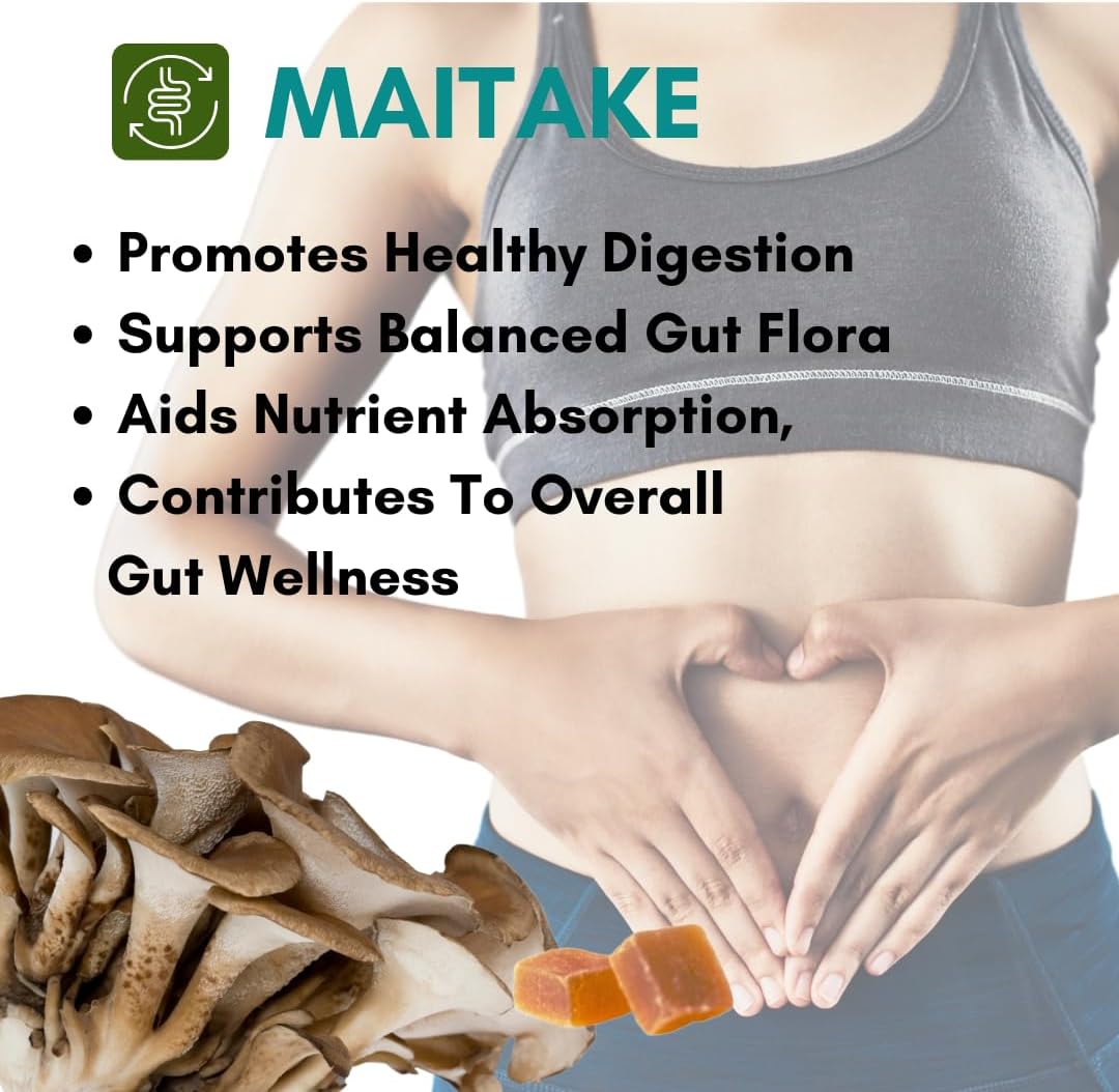 Focus, Clarity, and Immune Support Mushroom Extract Gummies with Lion’s Mane, Shiitake, Chaga & Maitake - Vegan, Keto-Friendly, Tropical Citrus Flavor