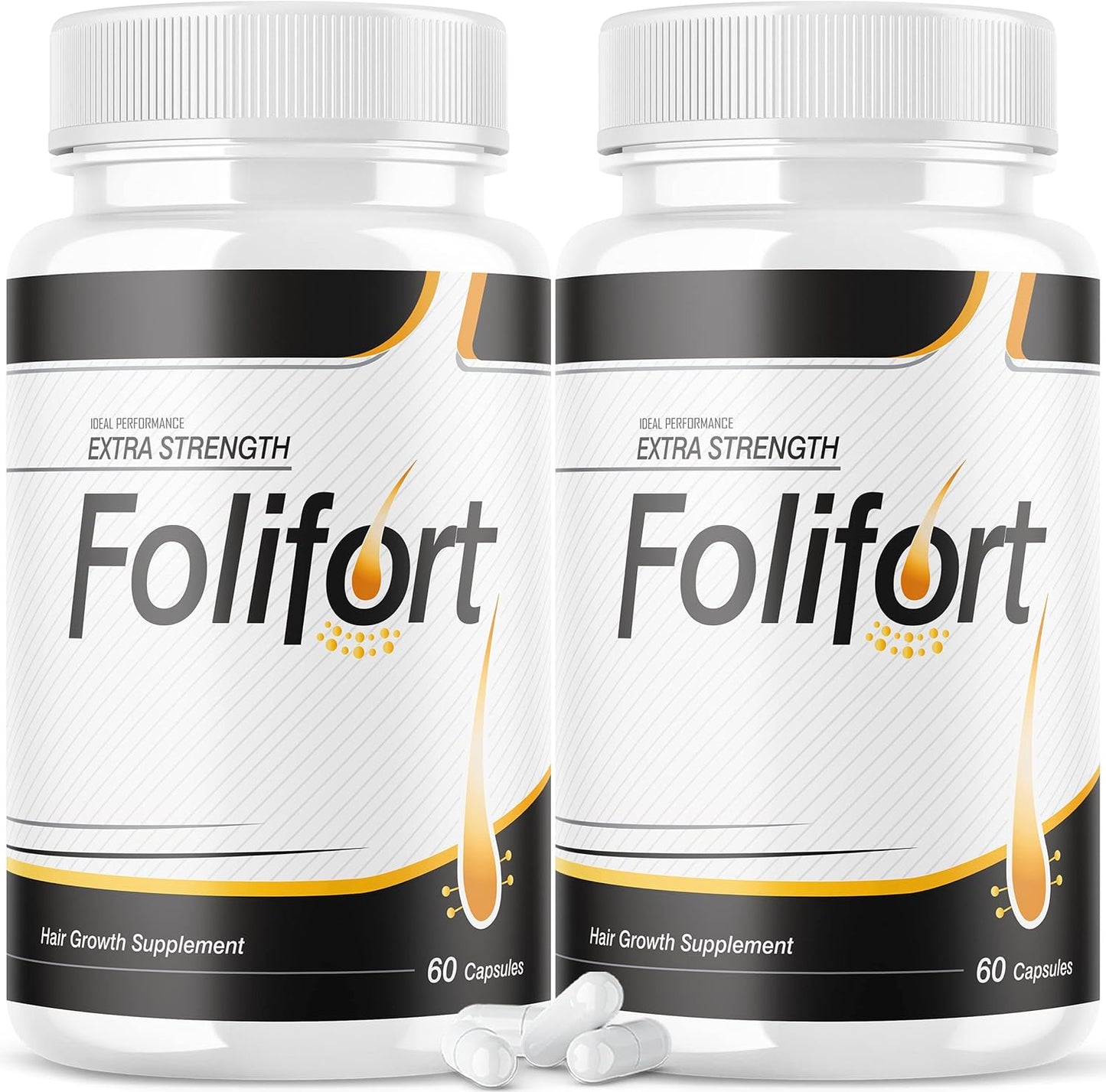 Folifort Hair Growth Pills (2 Pack) - Extra Strength Vitamins Supplement for Ideal Performance - 120 Capsules
