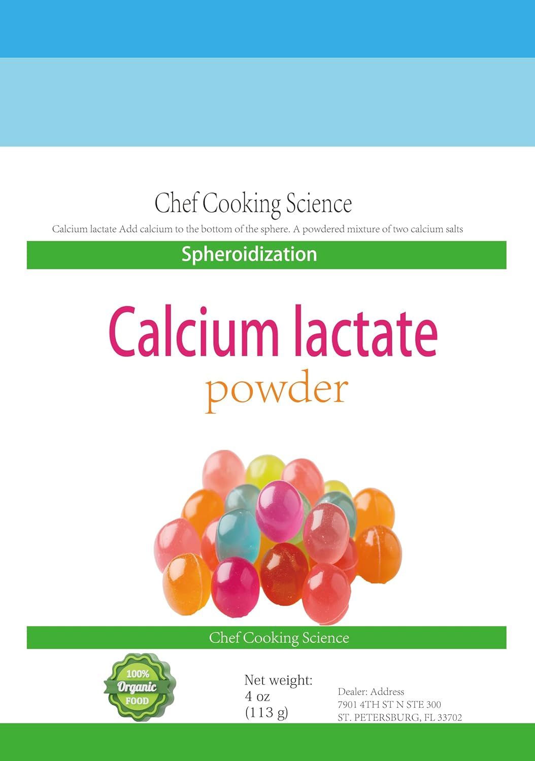 Food Grade Calcium Lactate Powder Supplement for Strong Bones & Overall Health - 4 oz 113 g