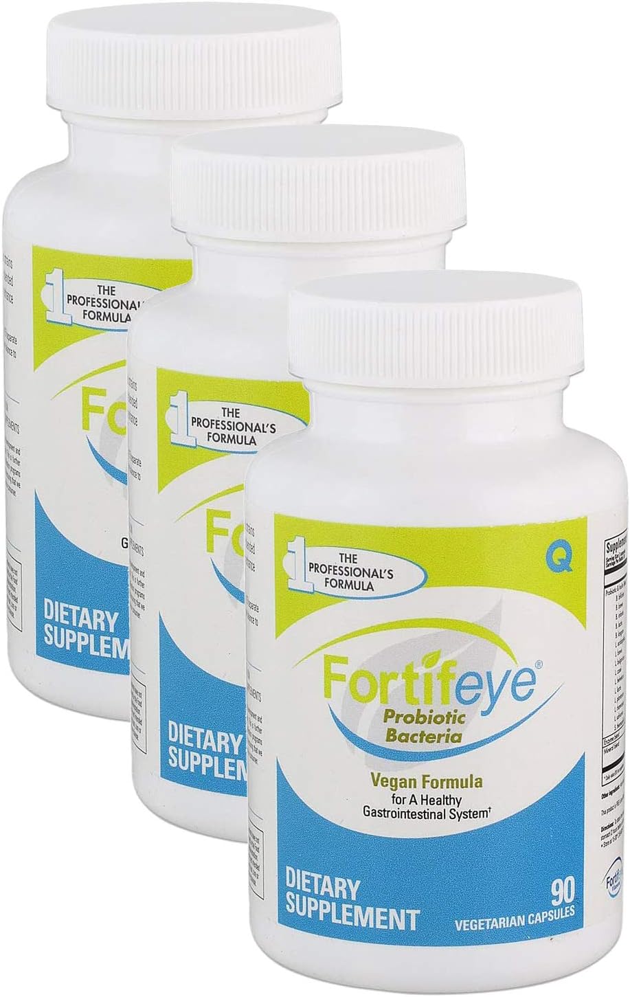 Fortifeye Probiotic Bacteria Supplement - Vegan with Digestive Enzymes, Supports Healthy Digestion, Immune & Ocular Systems, 270 Capsules