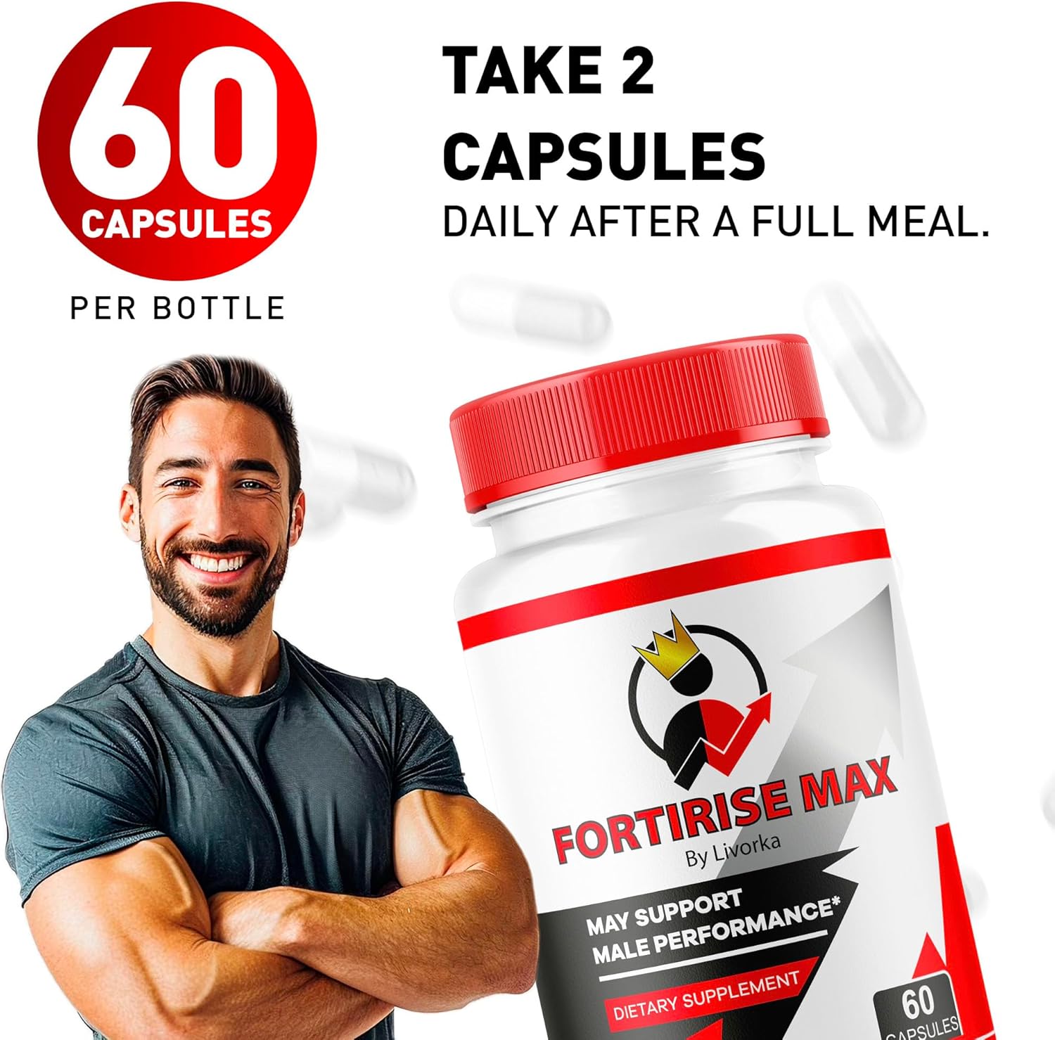 Fortirise Max Men's Supplement 300 Capsules (5 Pack) for 5 Months