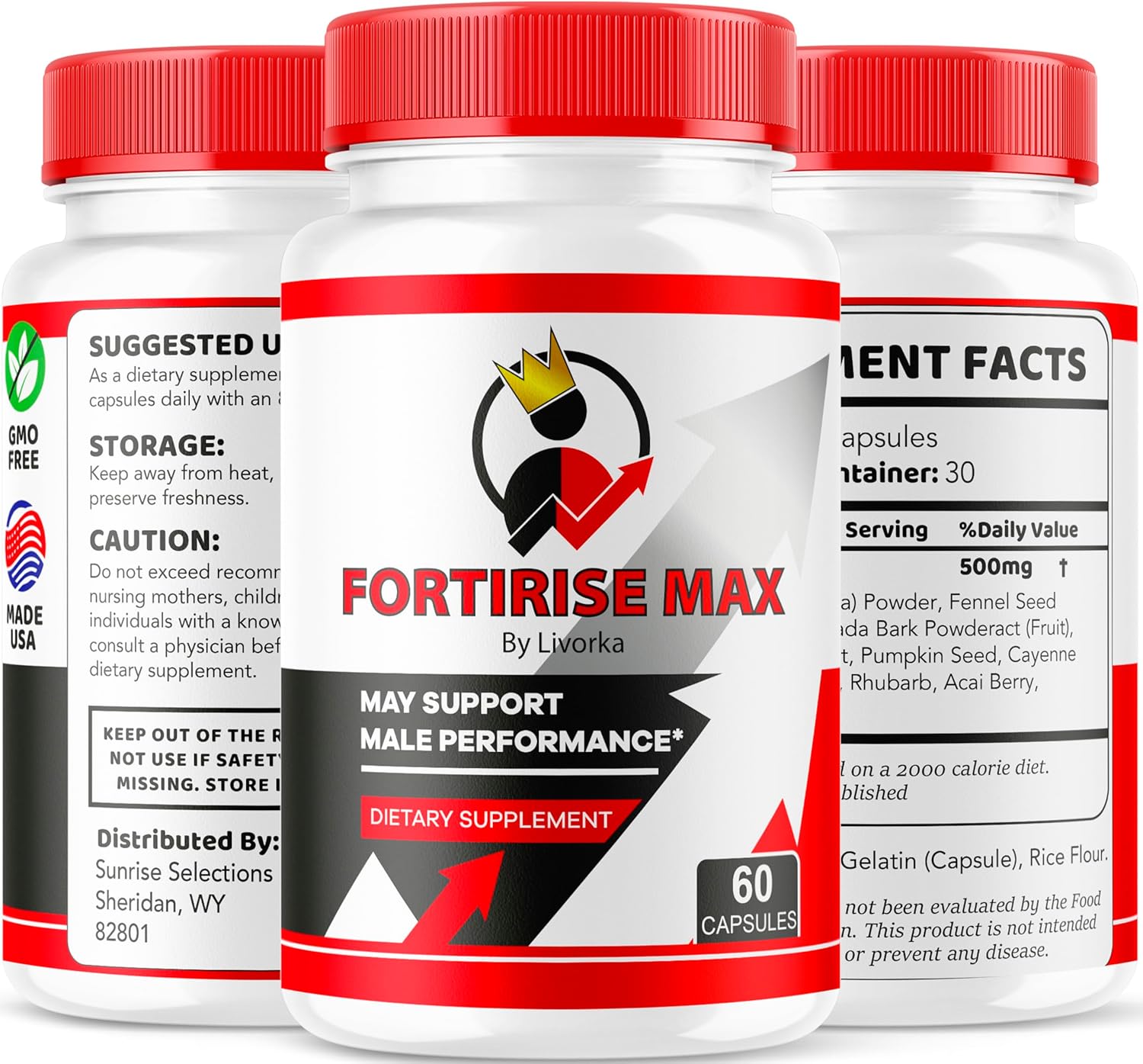 Fortirise Max Men's Supplement 300 Capsules (5 Pack) for 5 Months