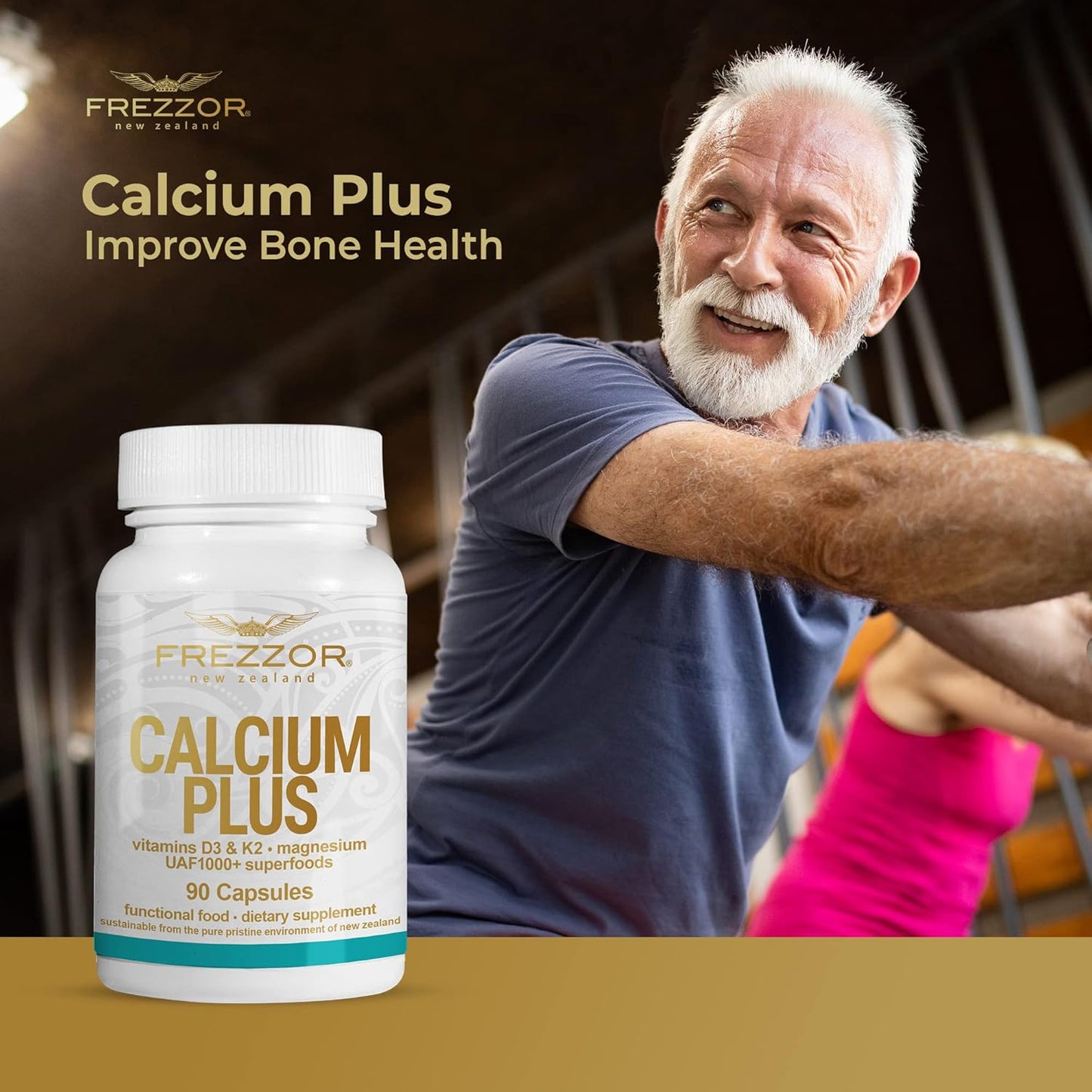 FREZZOR Calcium Plus with UAF1000+ Super Antioxidant for Bone Health, Supports Body Weight, Essential Minerals, 450 caps, 5 Month Supply