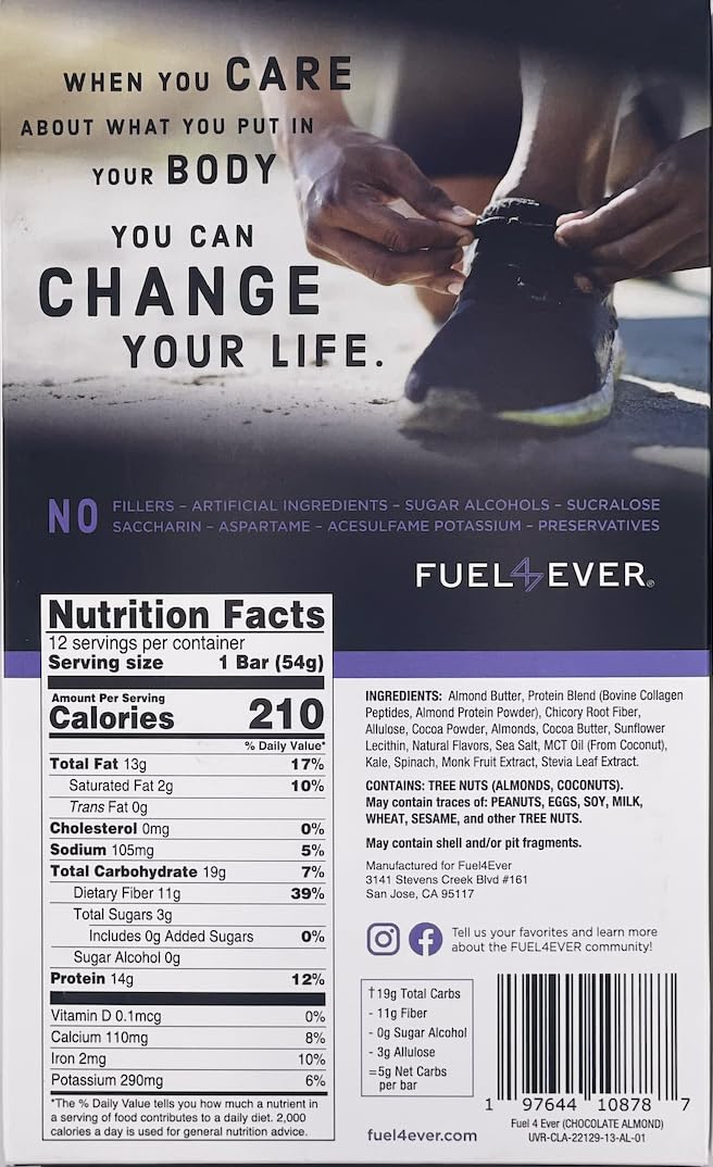 Fuel4Ever Collagen Protein Bars Chocolate Almond + Fast Intermittent Fasting Powder Watermelon + SLEEP Supplement Berry