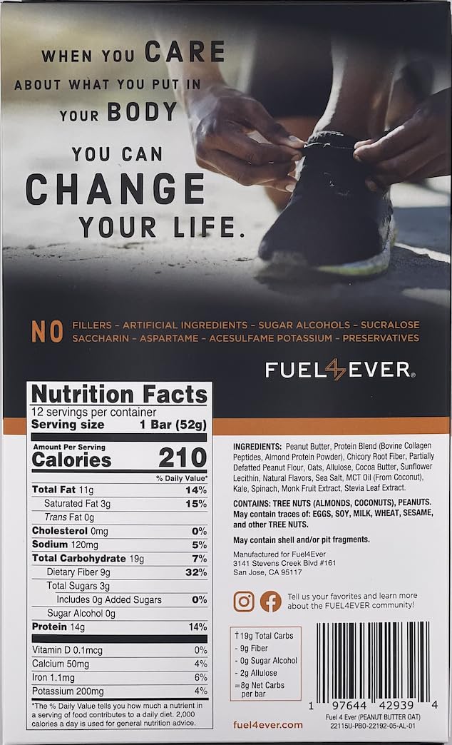 Fuel4Ever Collagen Protein Bars Peanut Butter Oatmeal, Watermelon Fast Intermittent Fasting Powder, and Berry SLEEP Supplement