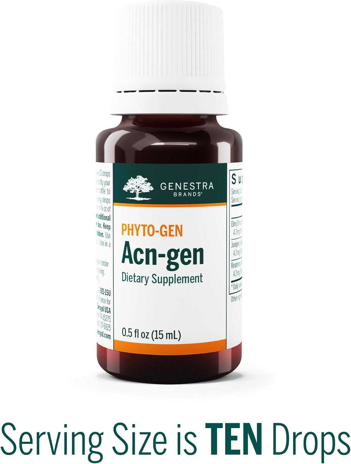 Genestra Brands Acn-gen Herbal Supplement with Elm, Juniper, and Rosemary Extracts - 0.5 fl. oz.
