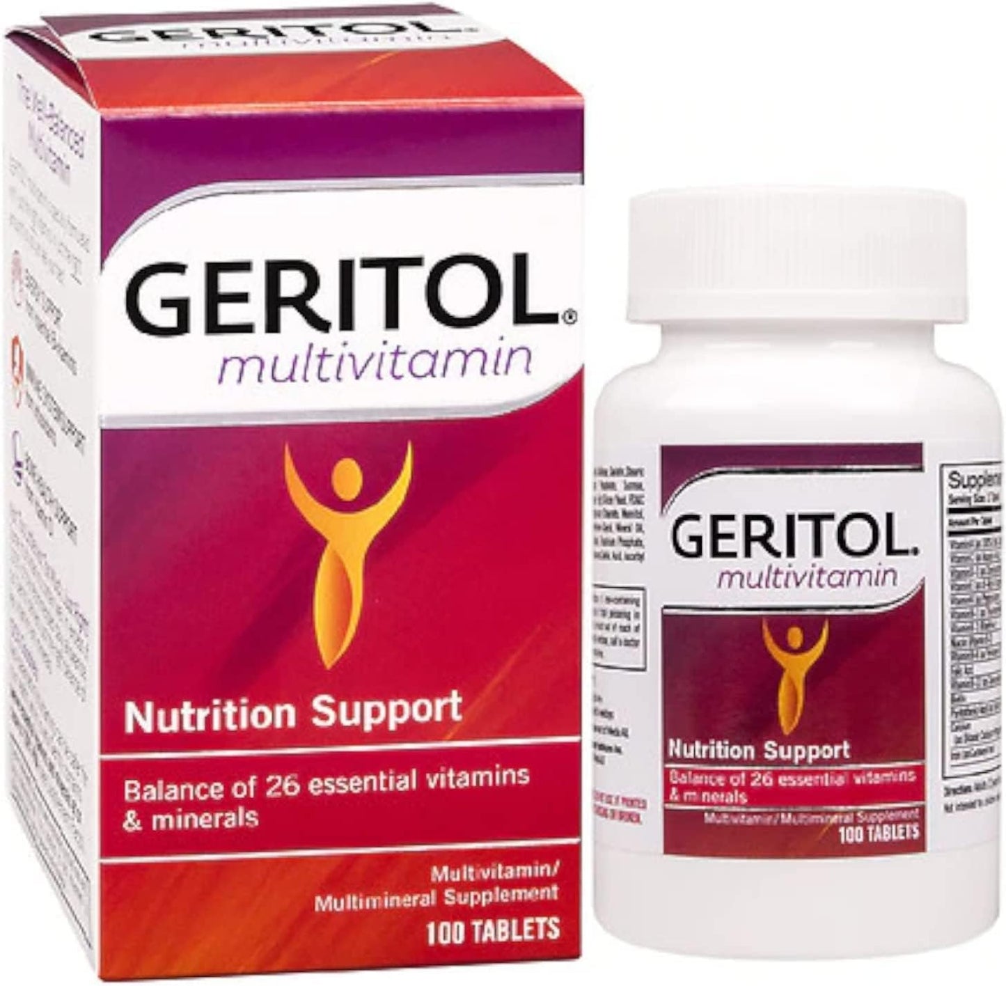 Geritol Multivitamin Tablets for Nutritional Support - 100 Tablets