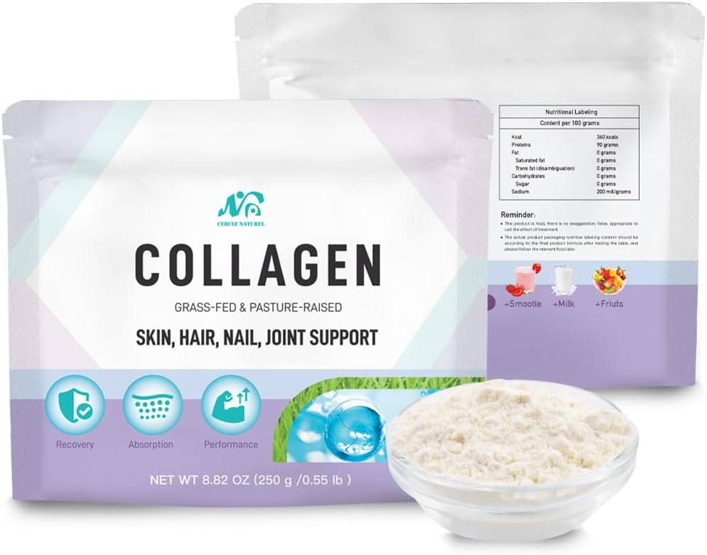 German Hydrolyzed Bovine Collagen Powder with Vitamin C & Biotin for Hair, Skin, Nails, and Joints - 8.82 oz