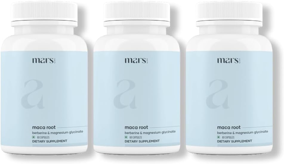 GHC Mars Maca Root Caps with Ginseng, Magnesium, and Berberine - 180 Capsules for Overall Well Being