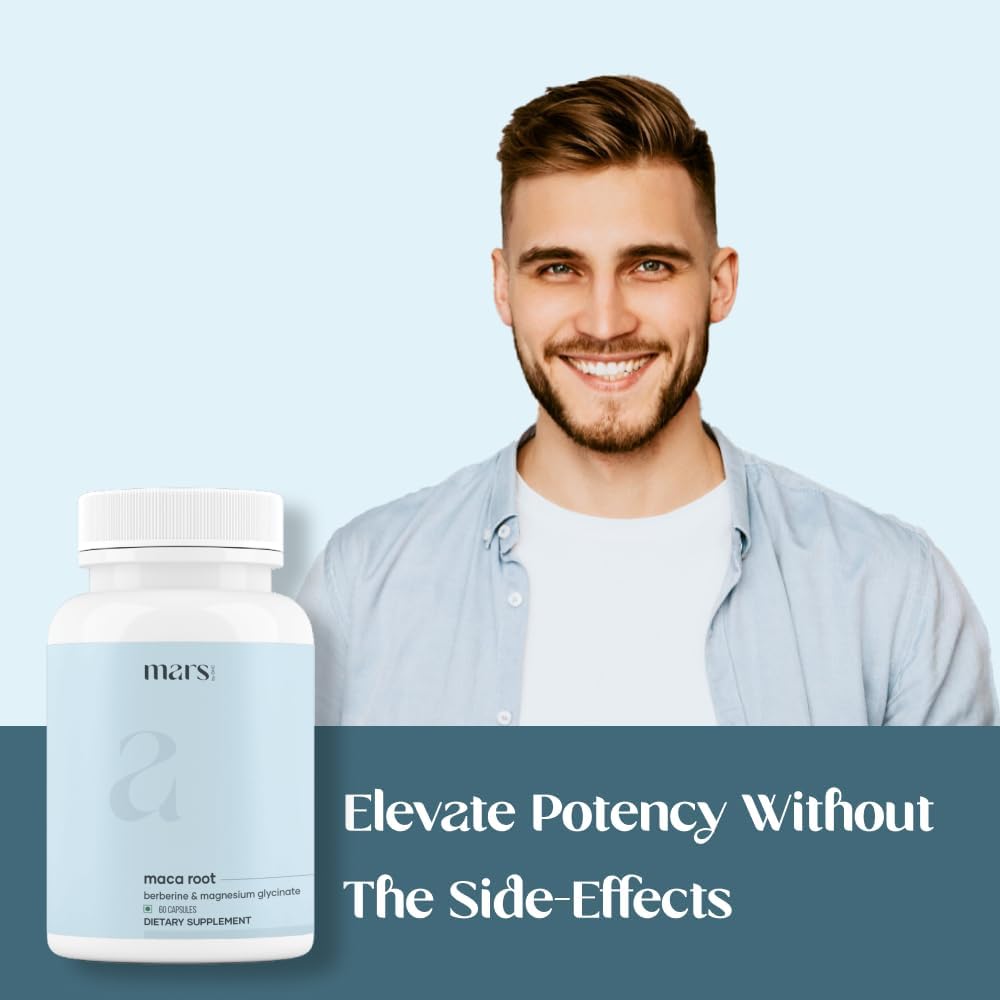 GHC Mars Maca Root Caps with Ginseng, Magnesium, and Berberine - 180 Capsules for Overall Well Being