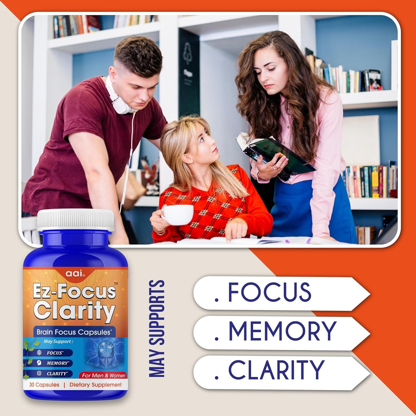 Ginkgo Biloba Memory and Focus Supplements - Nootropic for Brain Health and Alertness - 60 Capsules