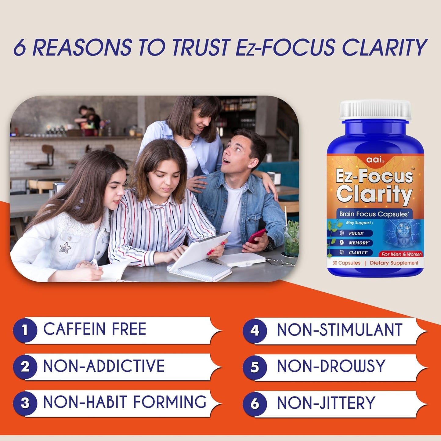 Ginkgo Biloba Memory and Focus Supplements - Nootropic for Brain Health and Alertness - 60 Capsules