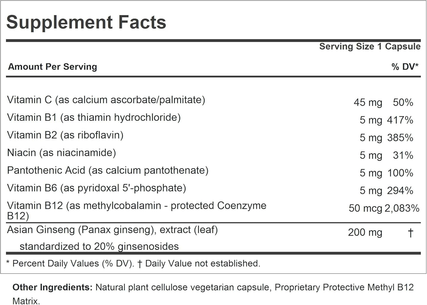 Ginseng 200 Capsules - Standardized Extract for Well-Being, Fatigue, and Stress Relief - Easy-to-Swallow Adaptogen Supplement