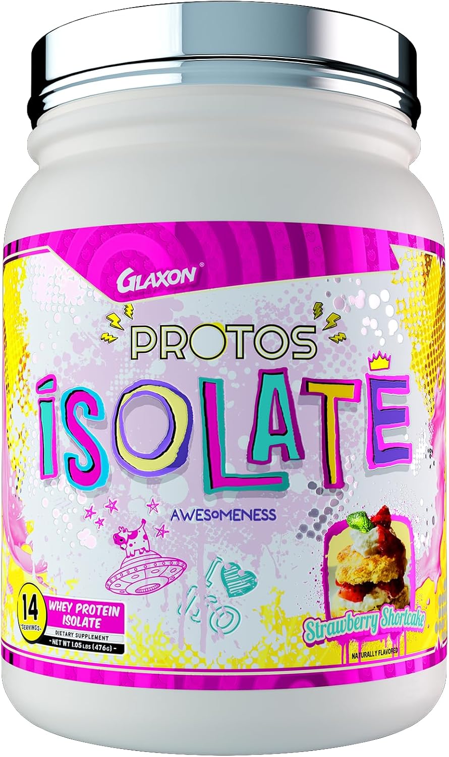 Glaxon Protos Iso Strawberry Shortcake Whey Protein Isolate - Muscle Recovery Supplement