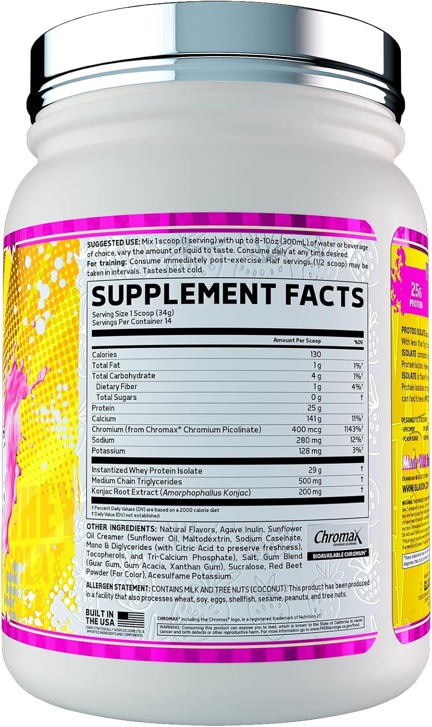 Glaxon Protos Iso Strawberry Shortcake Whey Protein Isolate - Muscle Recovery Supplement