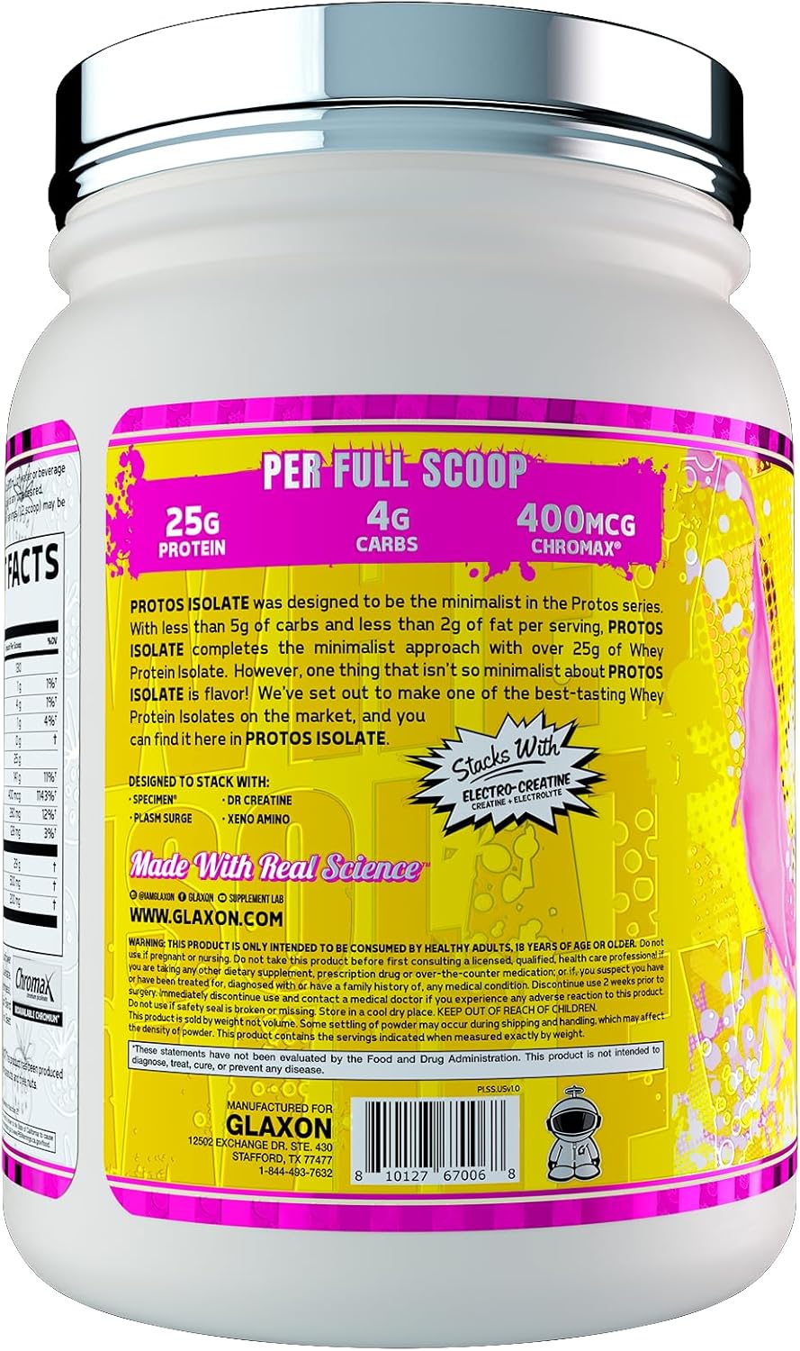 Glaxon Protos Iso Strawberry Shortcake Whey Protein Isolate - Muscle Recovery Supplement