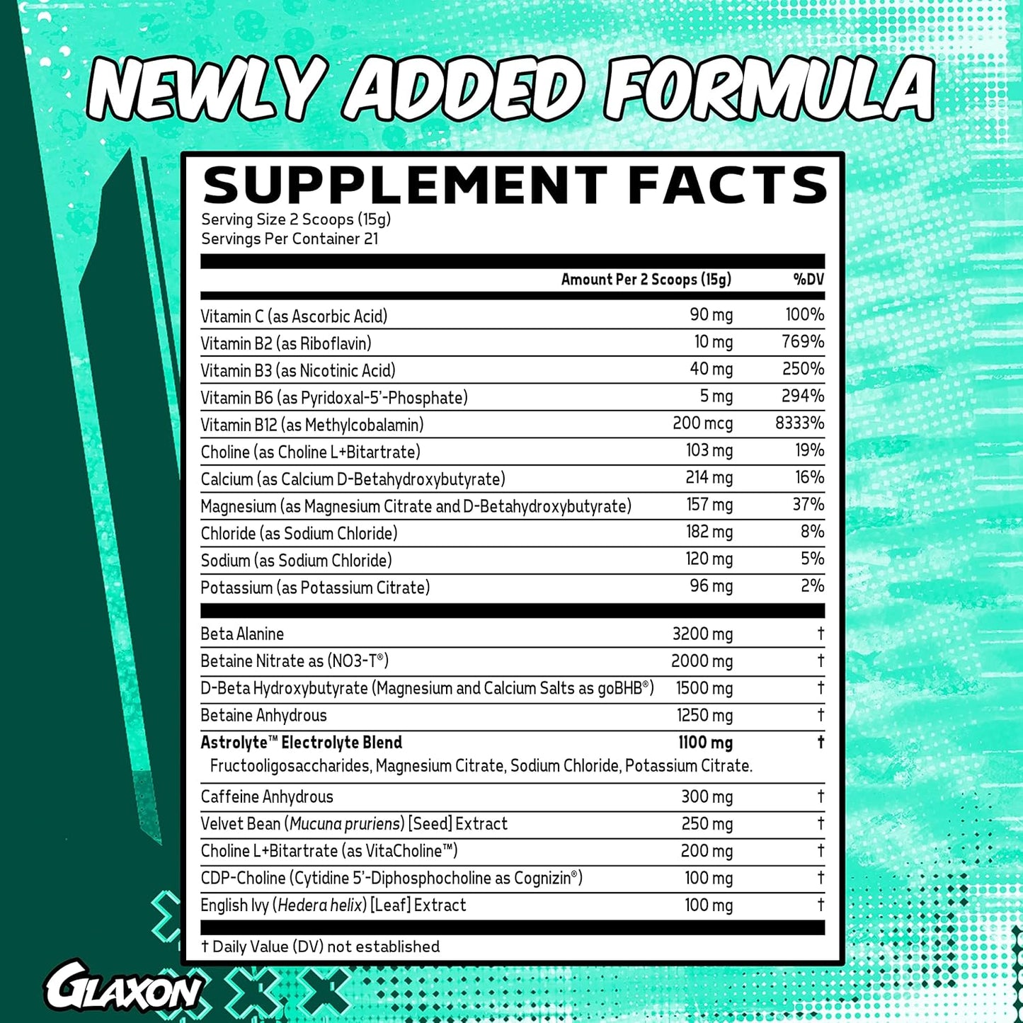 Glaxon Specimen Full Spectrum High Stimulant Pre-Workout Powder - Supercharged Energy & Muscle Pumps, Focus, Hydration - Blue Raspberry V3