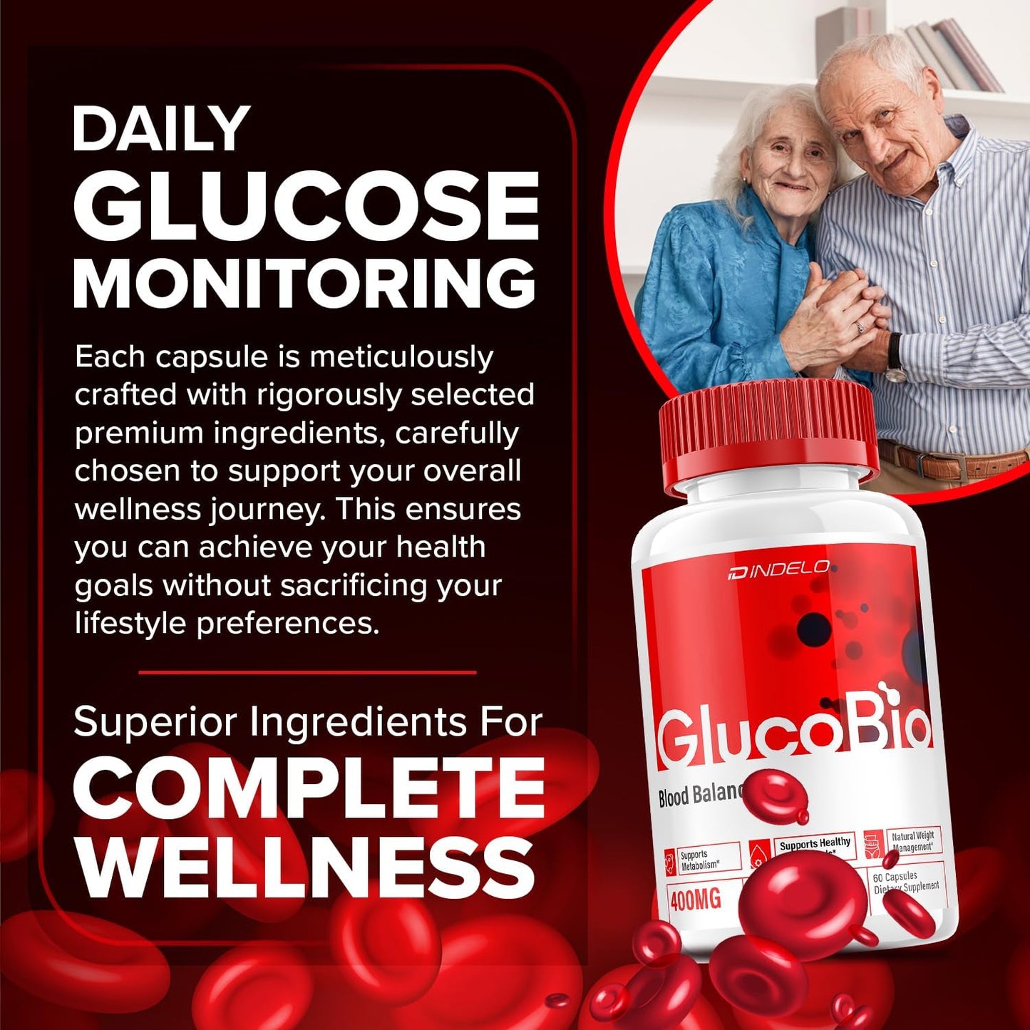 GlucoBio Advanced Supplement Capsules - Natural Formula for Healthy Glucose Levels (2 Pack - 120 Capsules)