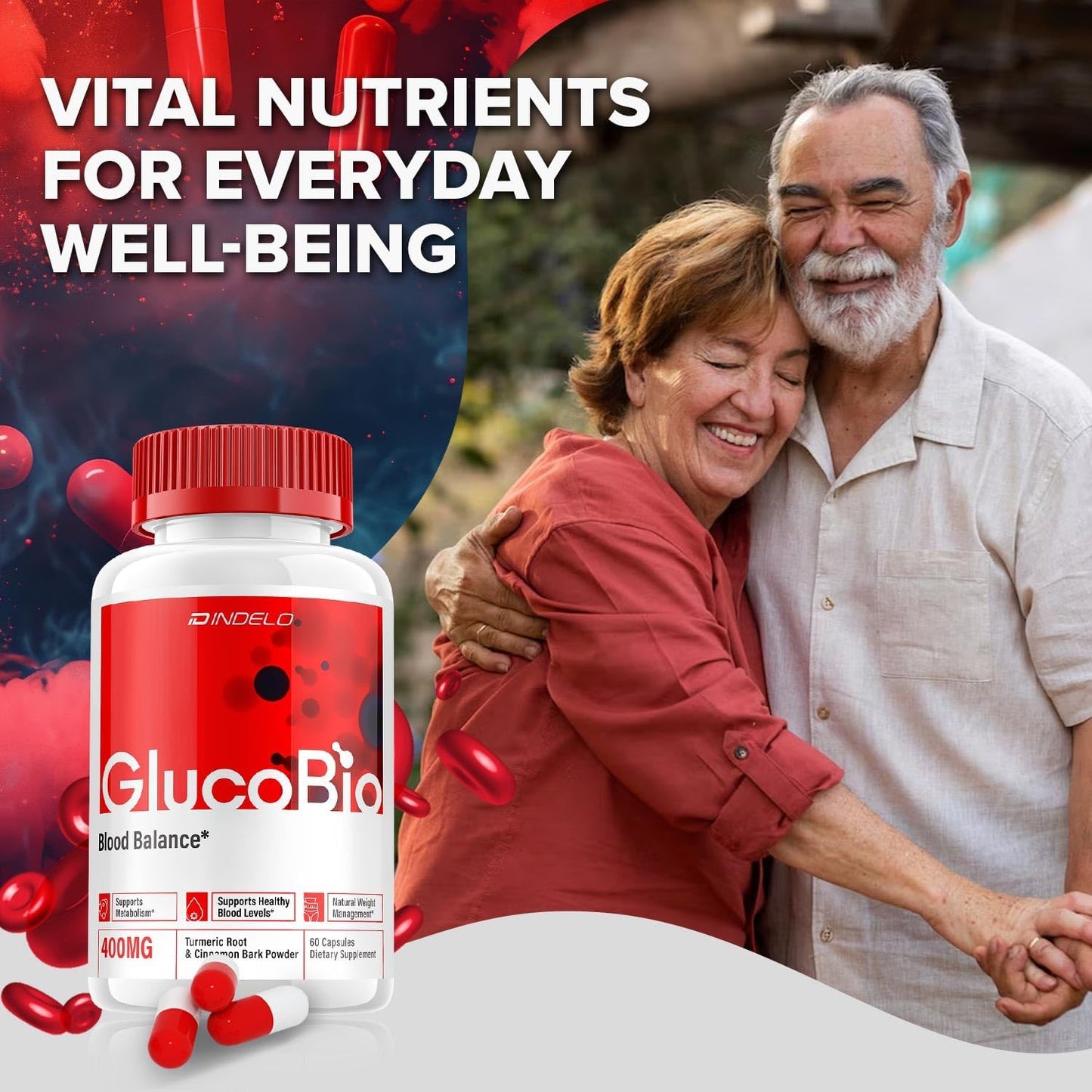 GlucoBio Advanced Supplement Capsules - Natural Formula for Healthy Glucose Levels (2 Pack - 120 Capsules)