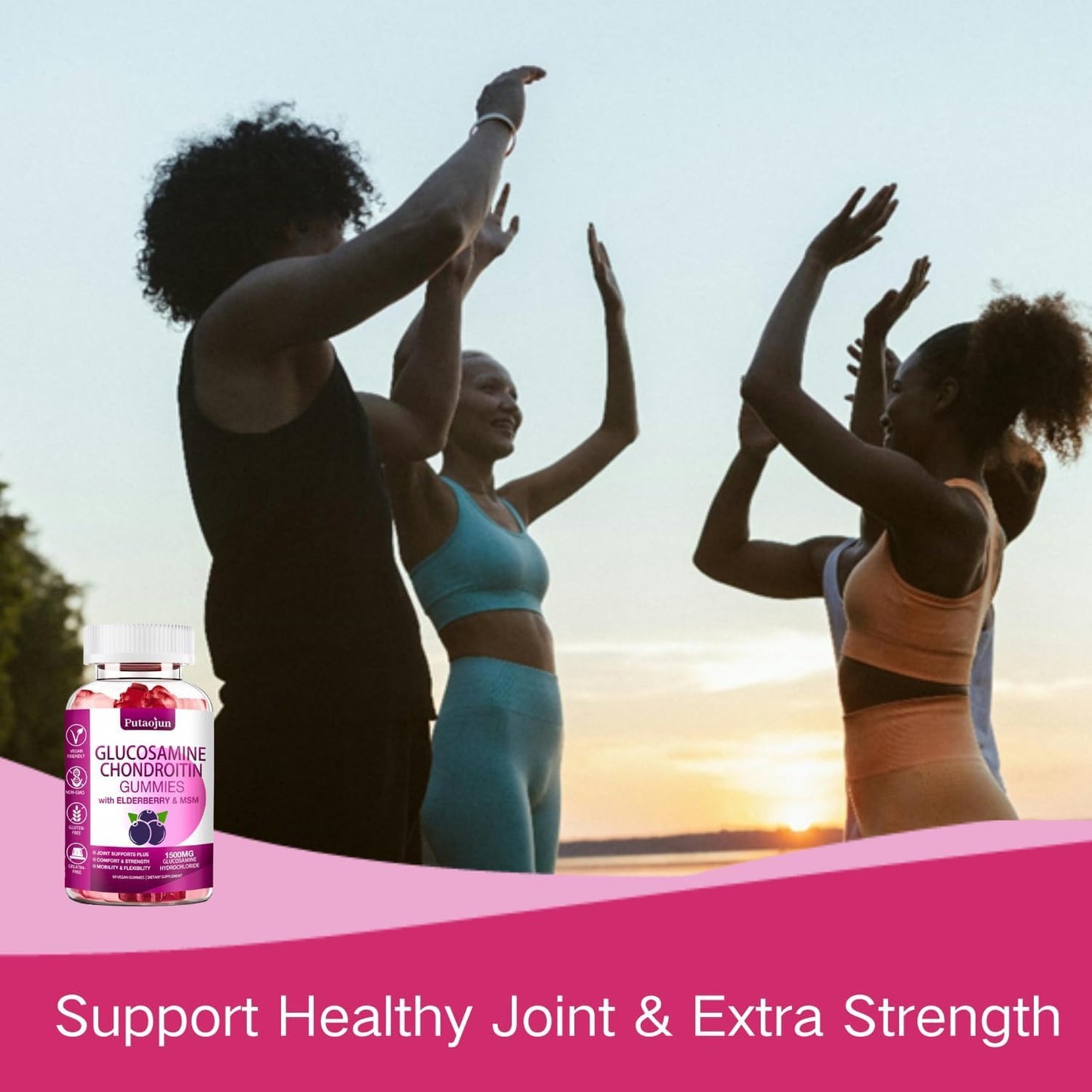 Glucosamine Chondroitin Gummies with MSM & Elderberry for Joint Support - 1 Pack