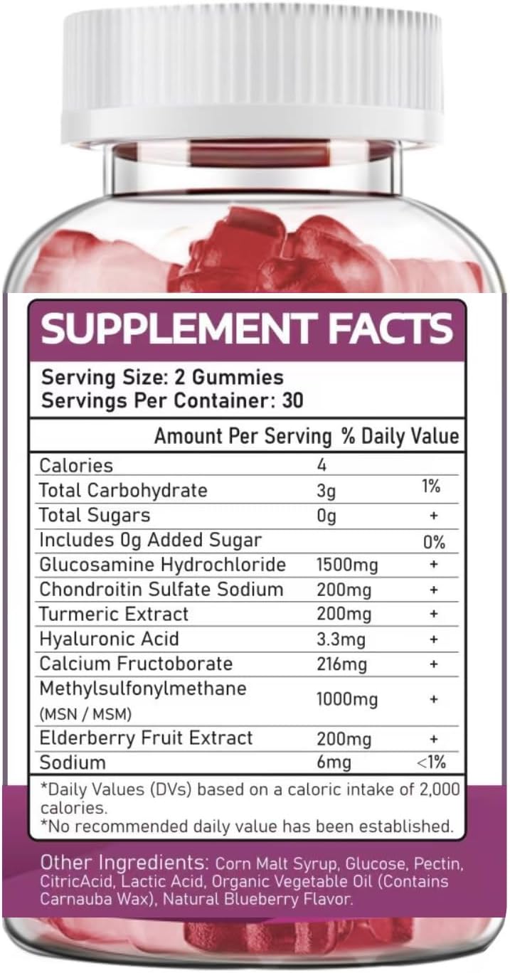 Glucosamine Chondroitin Gummies with MSM & Elderberry for Joint Support - 1 Pack