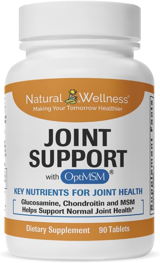 Glucosamine, Chondroitin, MSM & Turmeric Joint Support Tablets - Natural Wellness for Mobility & Cartilage Repair - Non-GMO, Gluten-Free - 90ct