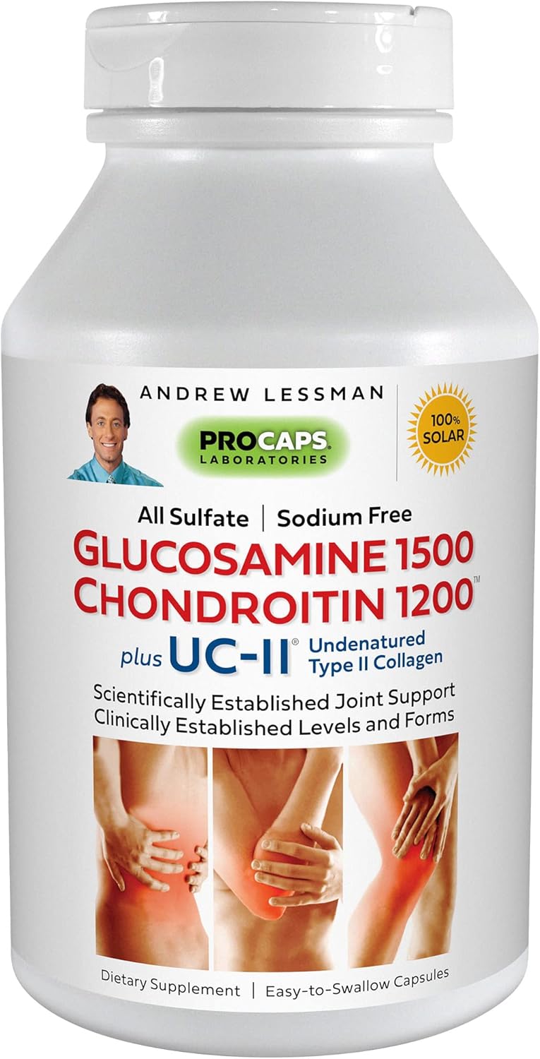 Glucosamine Chondroitin + UC-II Capsules - 600 Count - Supports Healthy Joints with Research-Backed Ingredients - Easy to Swallow