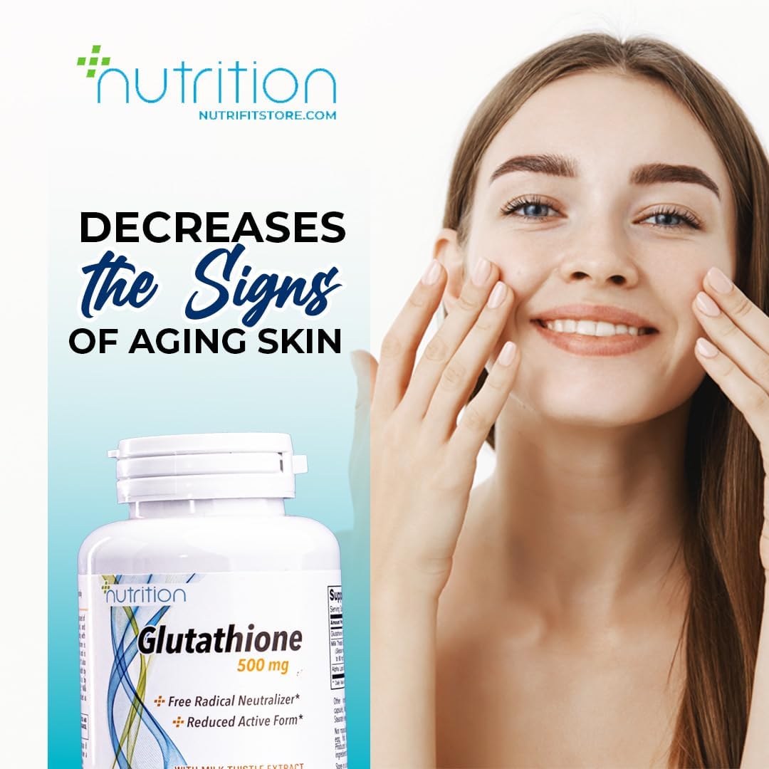 Glutathione 500mg with Alpha Lipoic Acid & Milk Thistle Extract - Natural Dietary Supplement for Radical Neutralization, Cardiovascular Health, and Liver Detox - 100 Capsules Pack
