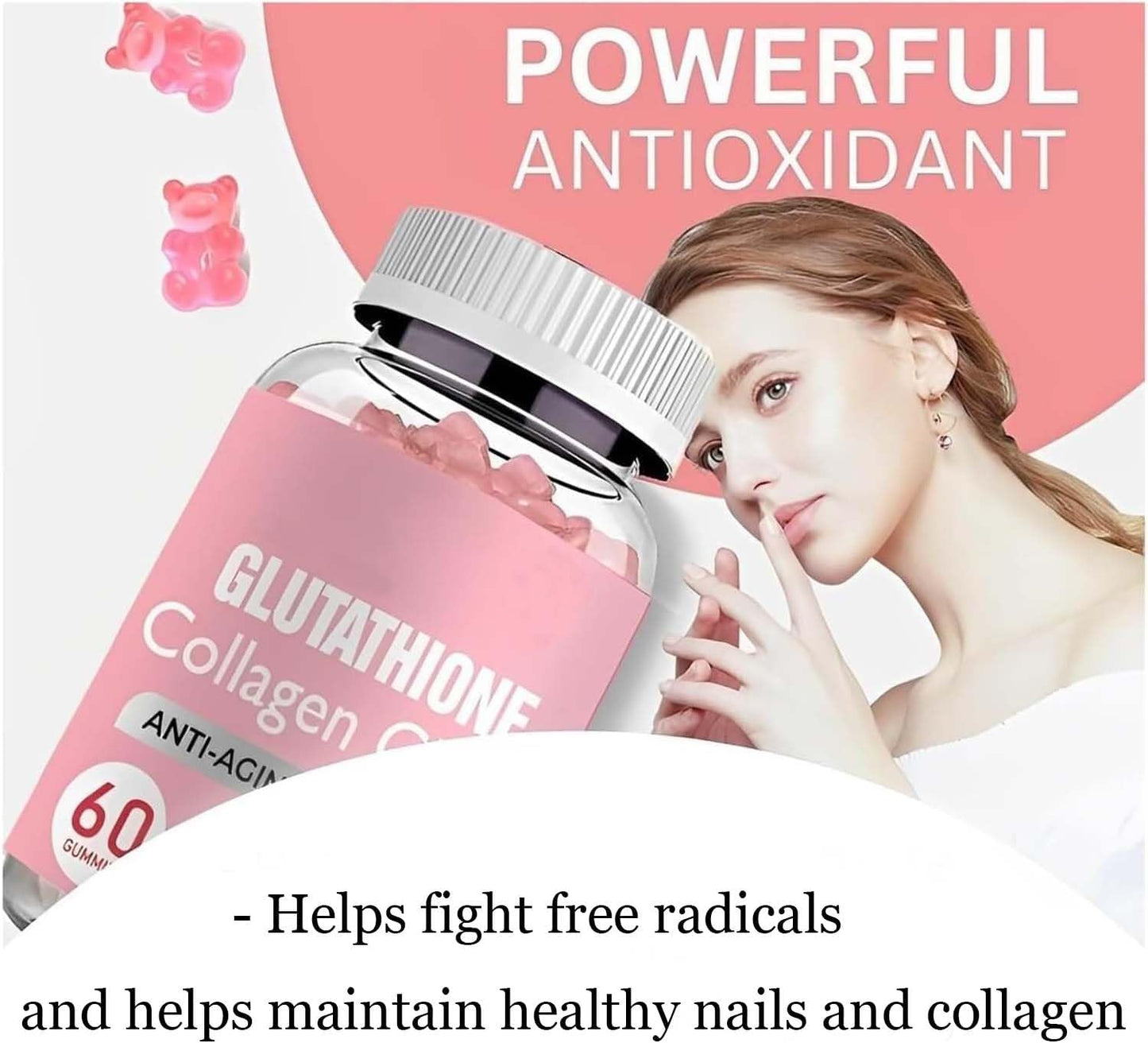 Glutathione Collagen Glow Gummies for Dark Spots - Korean Formula for Women, 60/120 Pcs