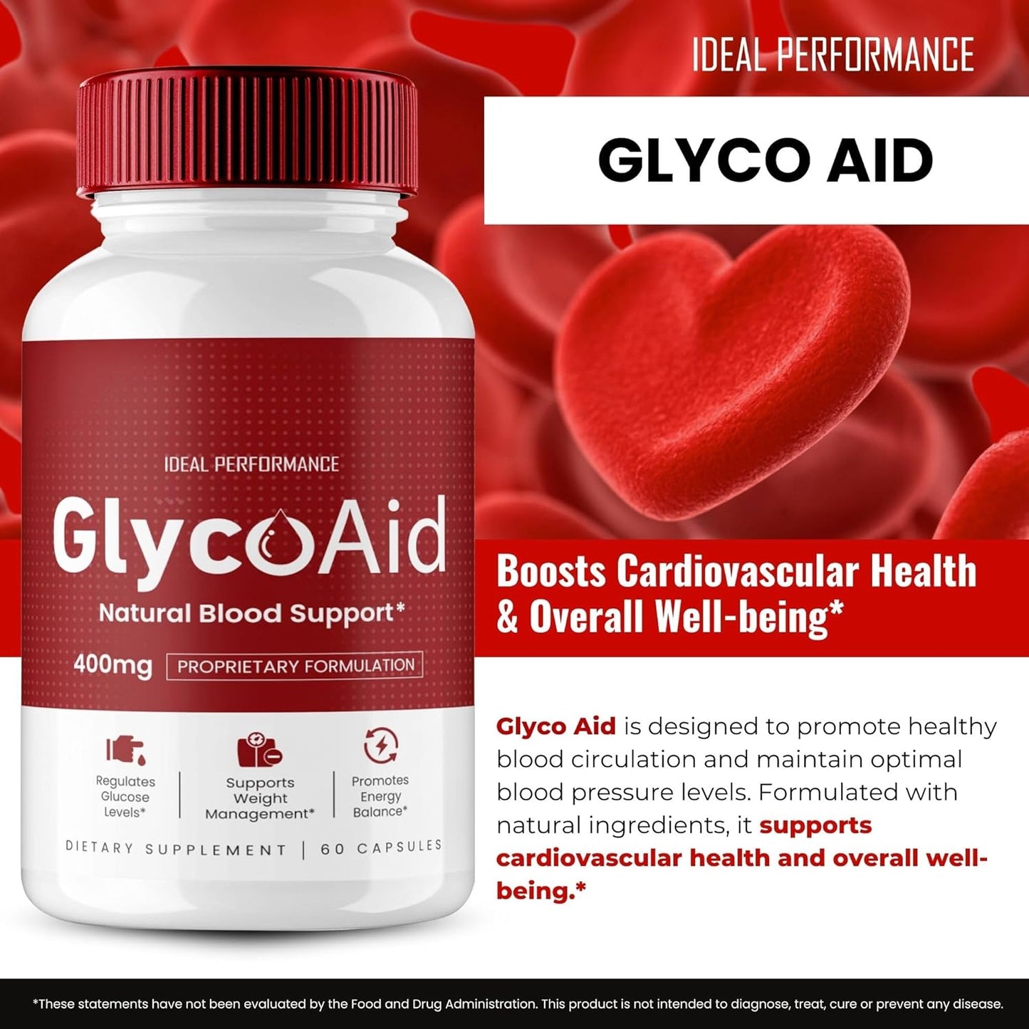 Glyco Aid Blood Support Pills - Advanced Formula Supplement for Maximum Strength - All Natural GlycoAid Capsules (2 Pack)