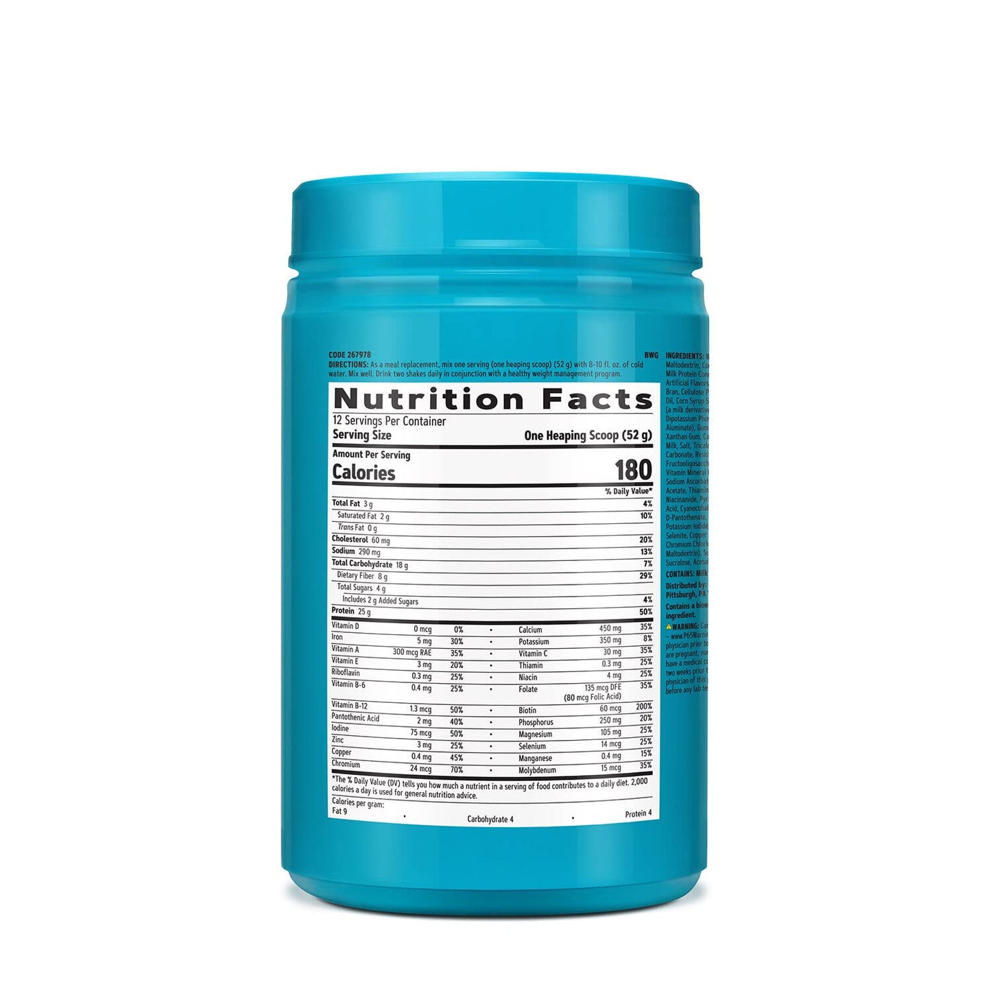 GNC Total Lean Rich Chocolate Lean Shake with 25g Protein - 12 Servings