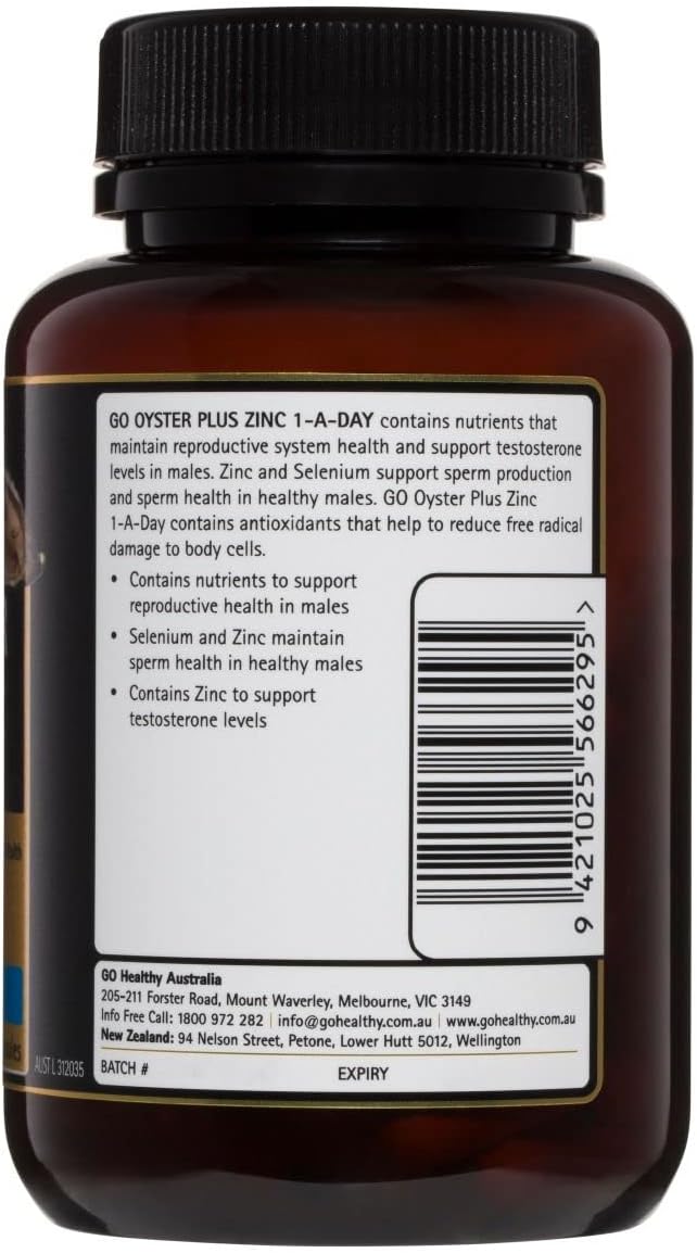 GO Healthy Oyster Plus Zinc Capsules - 120 Vegetarian Capsules