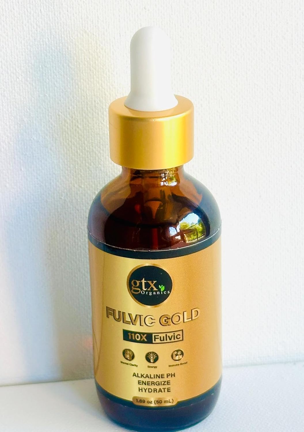 Gold Color Fulvic Trace Mineral Drops - 74 Highly Alkaline Trace Minerals Supplement, 200 Servings, Flavorless, Concentrated & Plant-Based