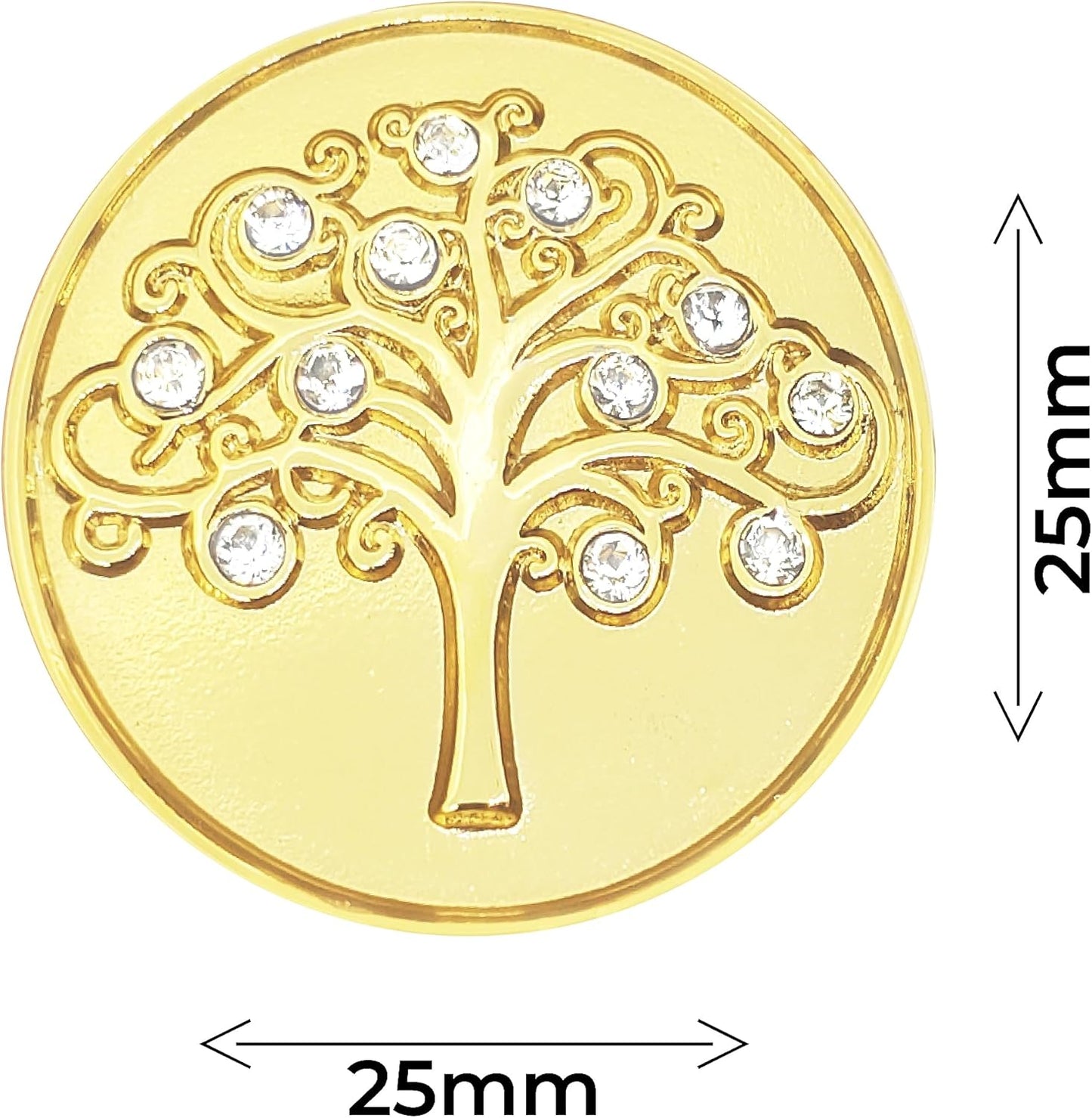 Gold Tree of Life Golf Ball Marker with Austrian Crystals | Magnetic Hat Clip | Family Golf Accessory Gift for Mother & Daughter Golfers