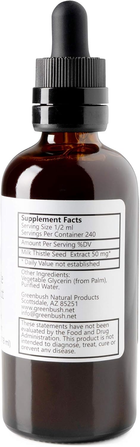 Greenbush Milk Thistle Concentrate 4 oz Liquid Extract for Liver Health