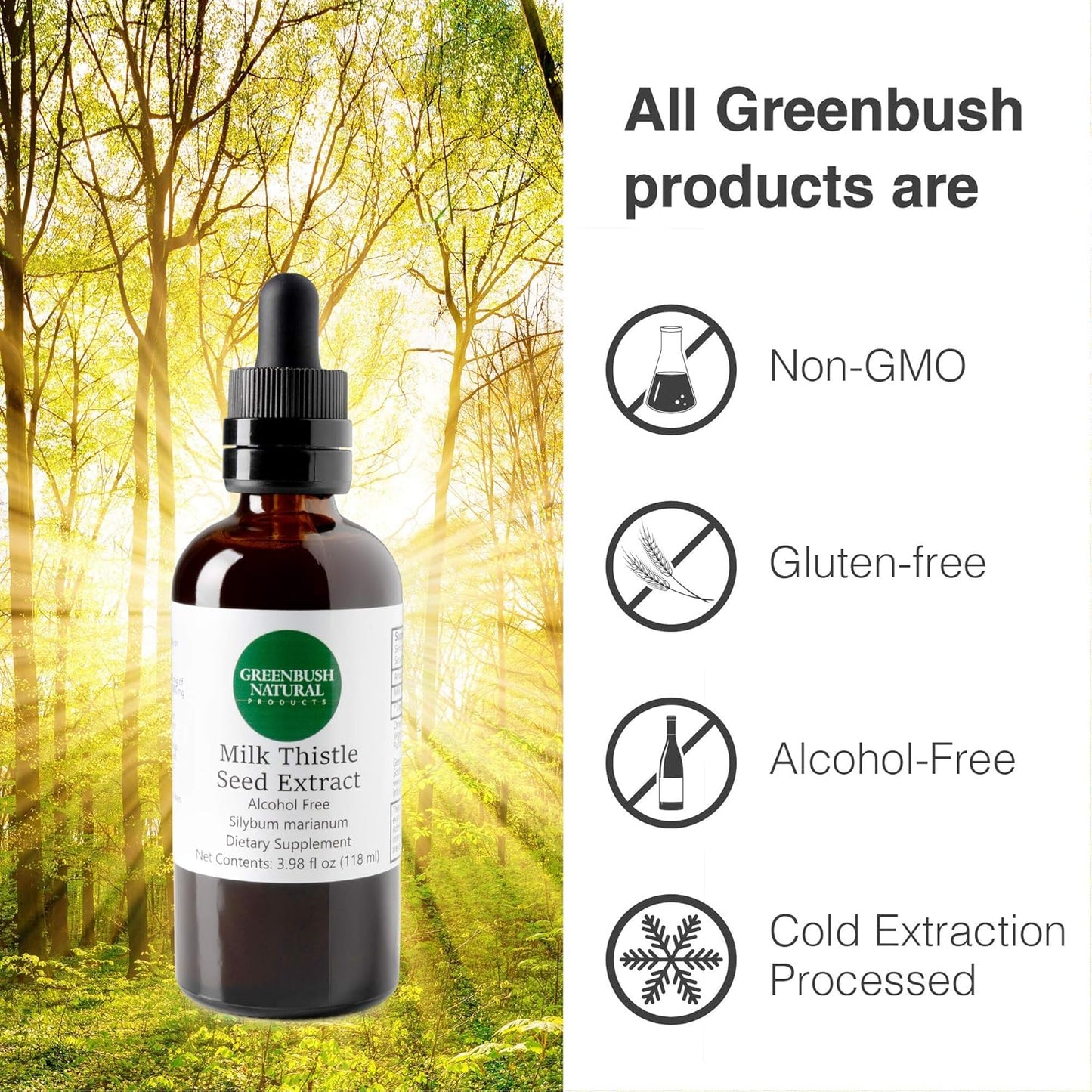 Greenbush Milk Thistle Concentrate 4 oz Liquid Extract for Liver Health