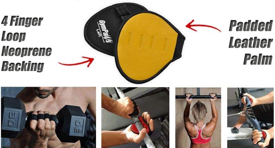 GymPaws Real Leather Weight Lifting Pads - Ideal for Cross Interval Fit Training, Weight Lifting, and Gymnastics