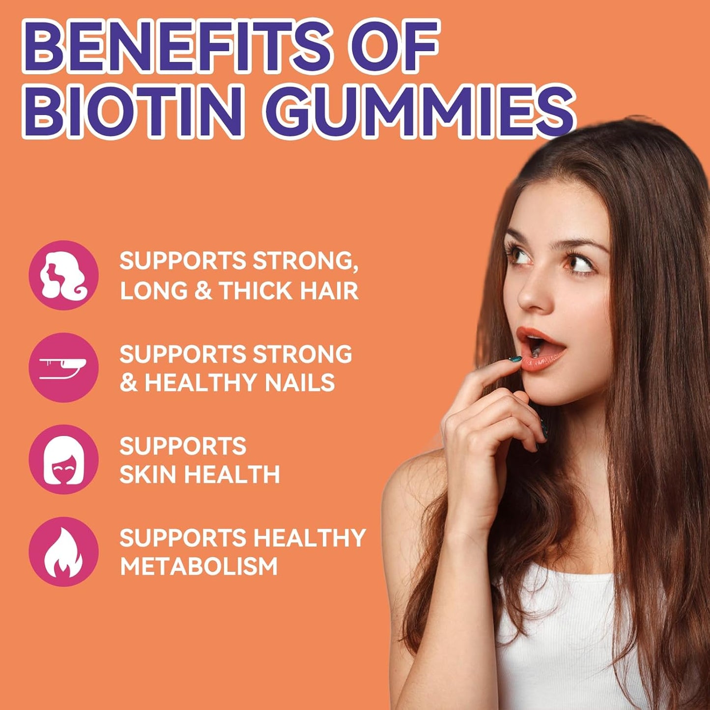 Hair Growth Biotin Gummies 2 Pack with Folic Acid & Vitamins for Men & Women - 10000 mcg, 120 Vegan Gummies