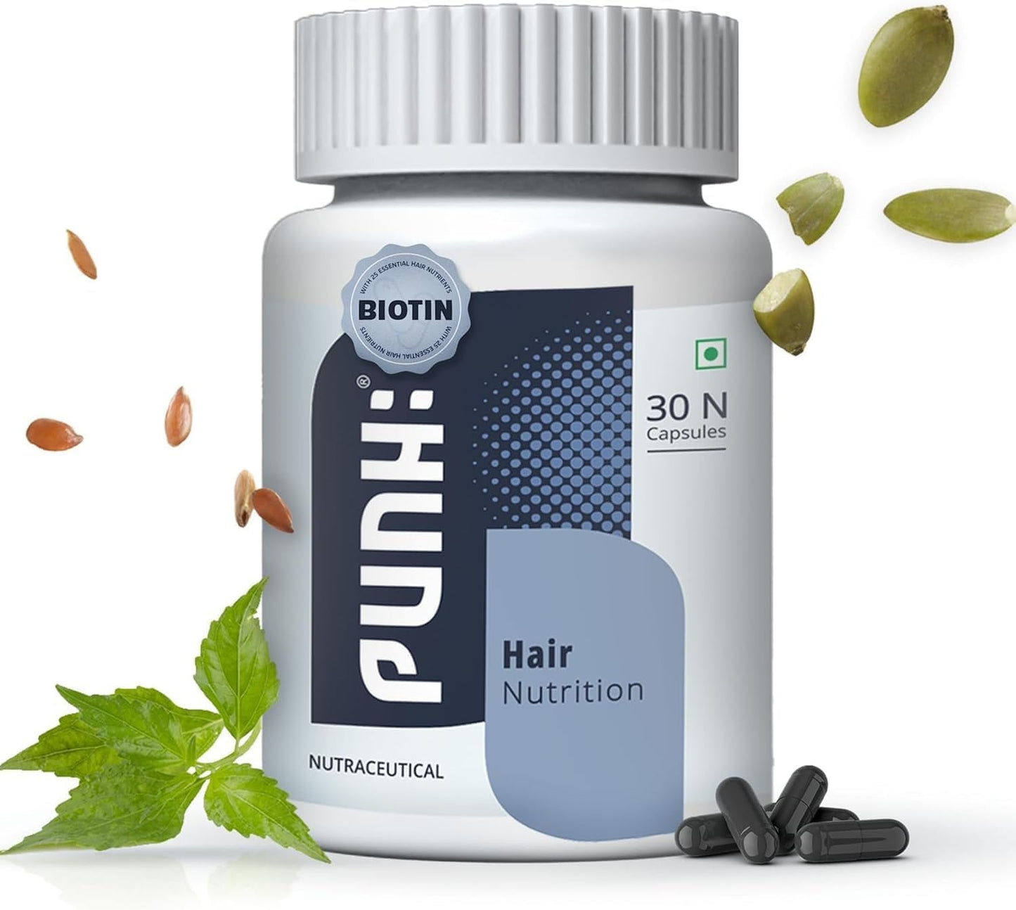Hair Growth Supplement with Biotin, Vitamins, Minerals, Amino Acids & DHT Blockers - 30 Veg Capsules for Men & Women