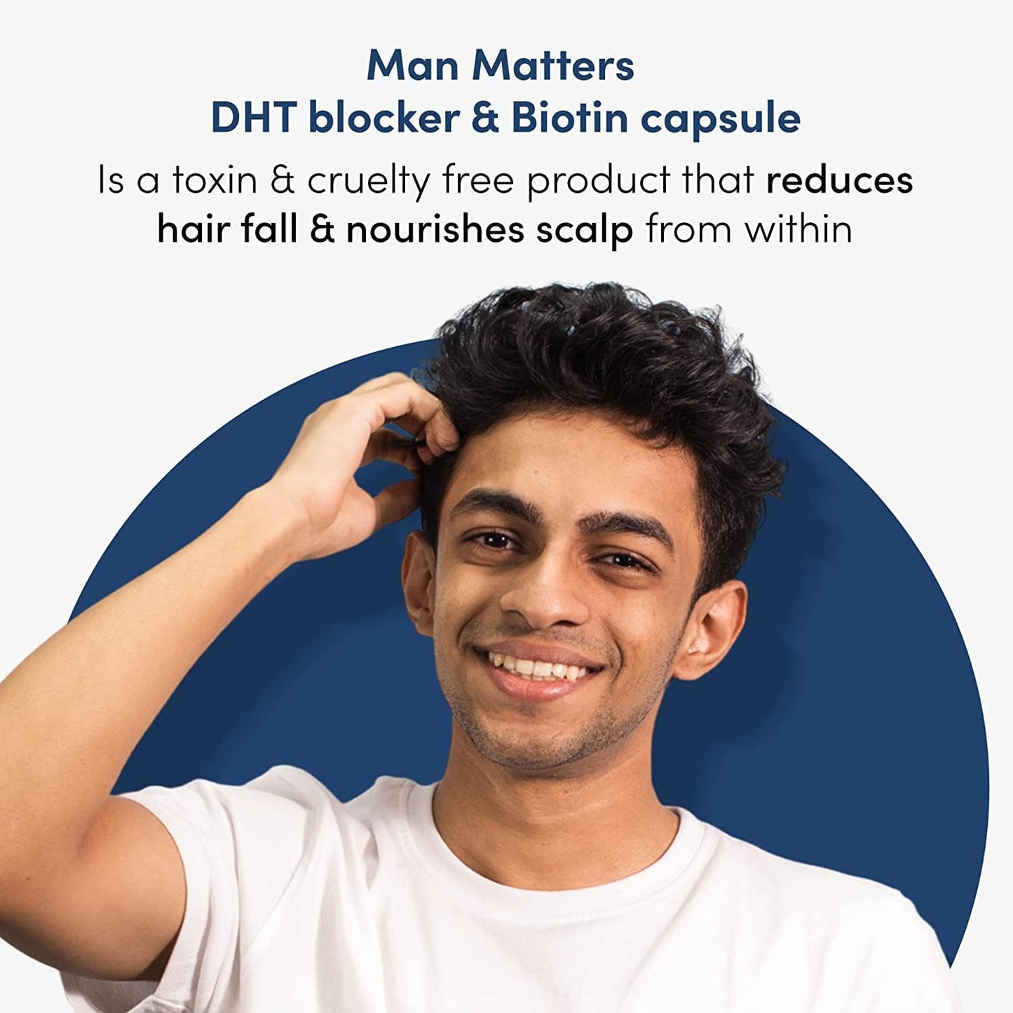 Hair Growth Supplement with DHT Blocker and Biotin - Reduces Hair Fall and Boosts Follicle Health - 60 Capsules