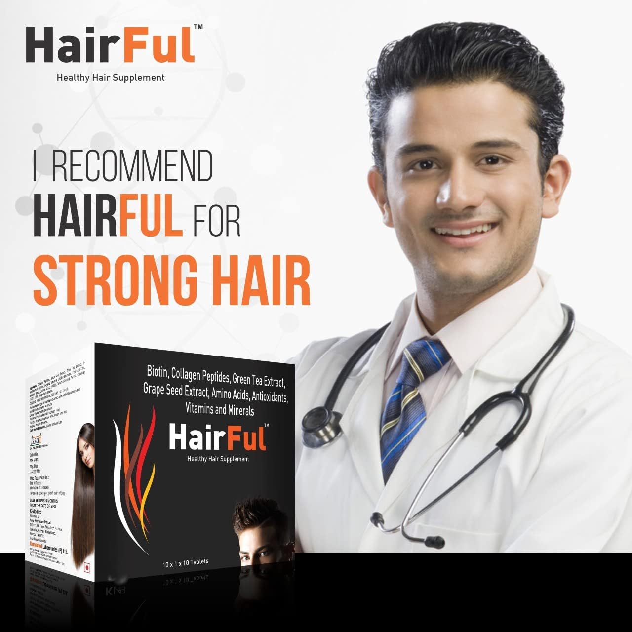 Hair Growth Supplement with Hair Fall Control - Pack of 6, 60 Tablets - Multivitamins for Healthy Hair
