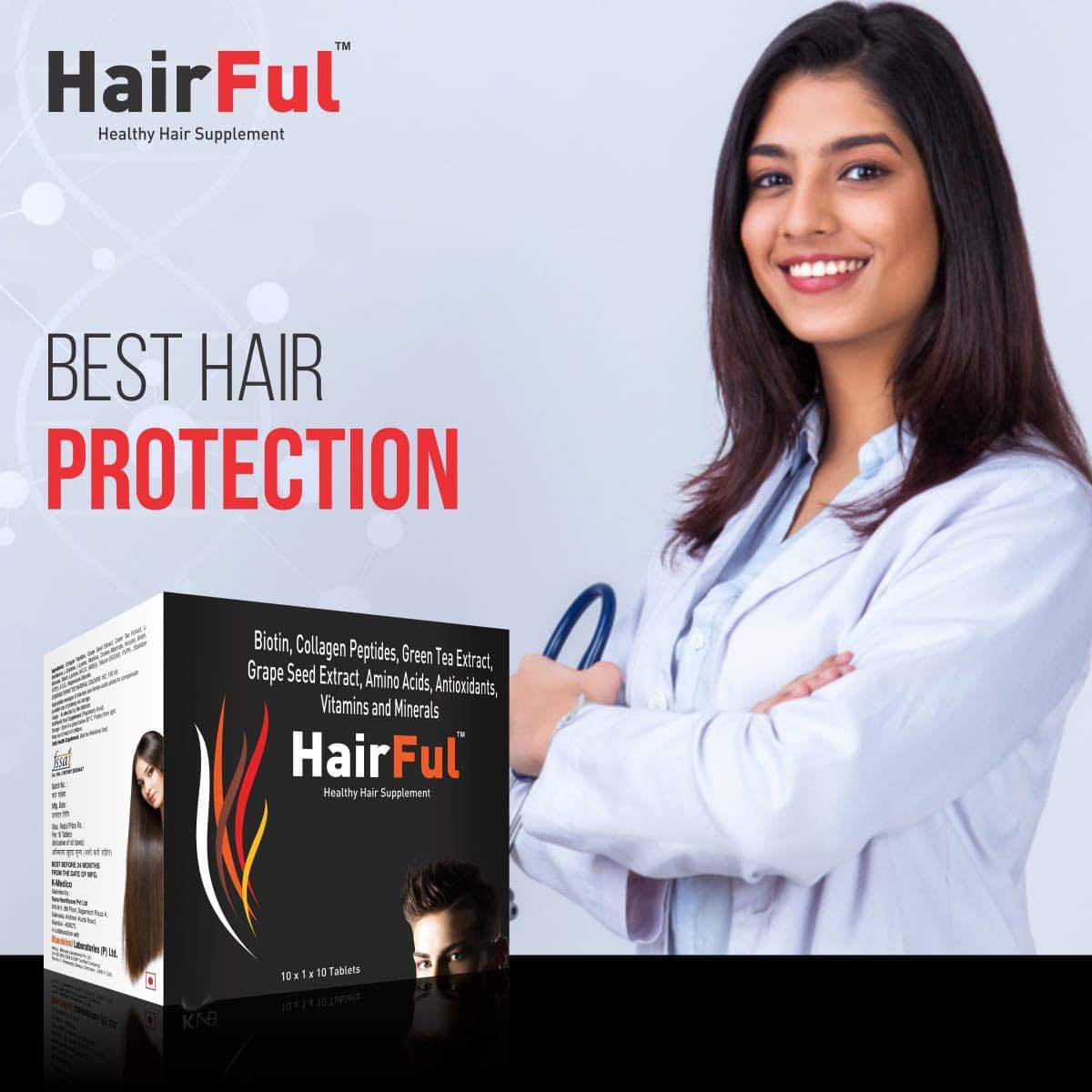 Hair Growth Supplement with Hair Fall Control - Pack of 6, 60 Tablets - Multivitamins for Healthy Hair
