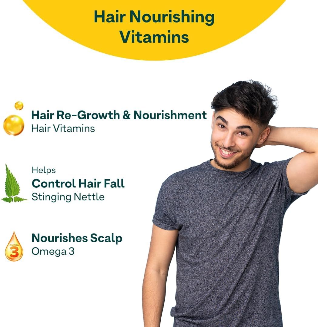 Hair Loss Prevention Capsules with Omega 3, Biotin, Vitamin A - Natural DHT Blocker - Hair Growth & Strength Supplement for Men & Women - 30 Caps