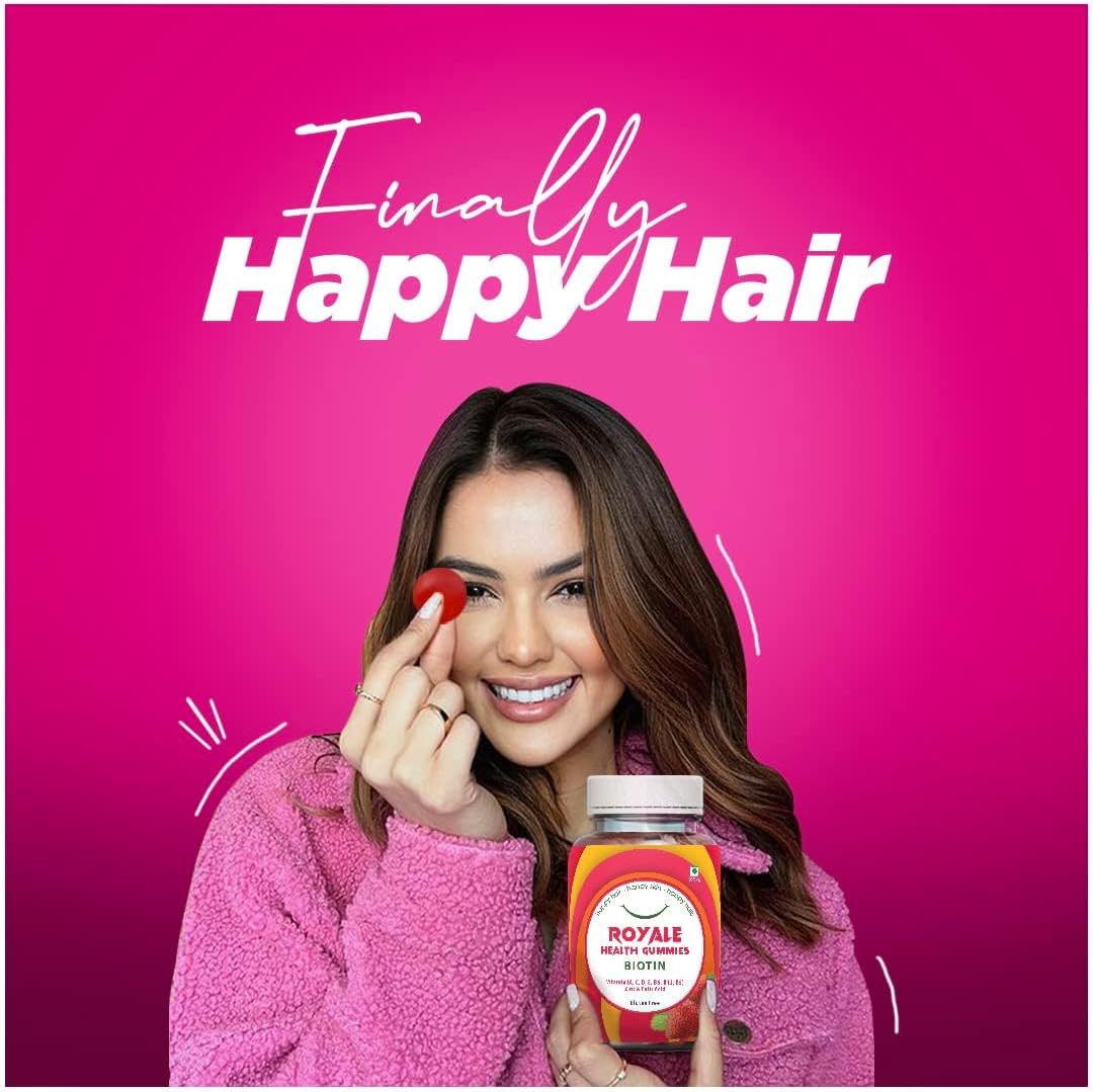 Hair, Nails, Skin Gummies with Biotin, Vitamin B12, E & C - 30 Pack for Men & Women