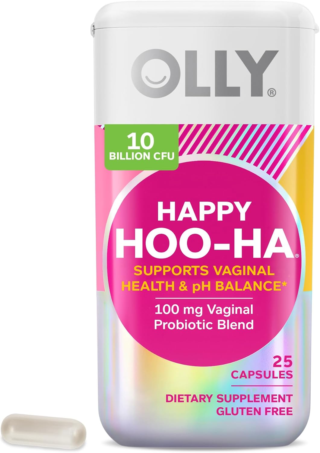 Hair, Skin, Nails Chewable Supplement with Biotin & Vitamin C - OLLY Happy Hoo-Ha Capsules & Undeniable Beauty Gummy, Keratin, Grapefruit Flavor, 30 Day Supply - 60 Count