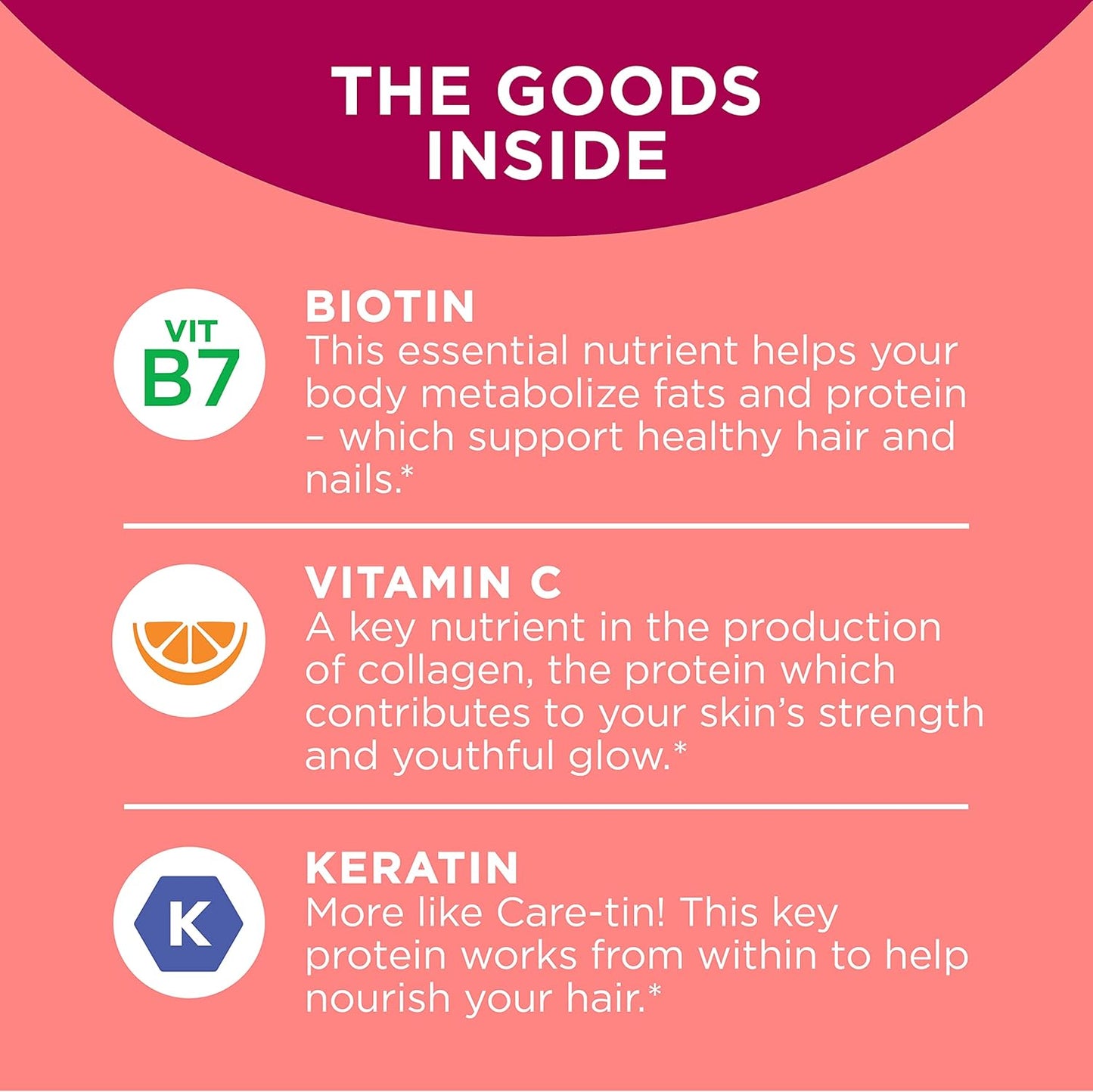 Hair, Skin, Nails Chewable Supplement with Biotin & Vitamin C - OLLY Happy Hoo-Ha Capsules & Undeniable Beauty Gummy, Keratin, Grapefruit Flavor, 30 Day Supply - 60 Count