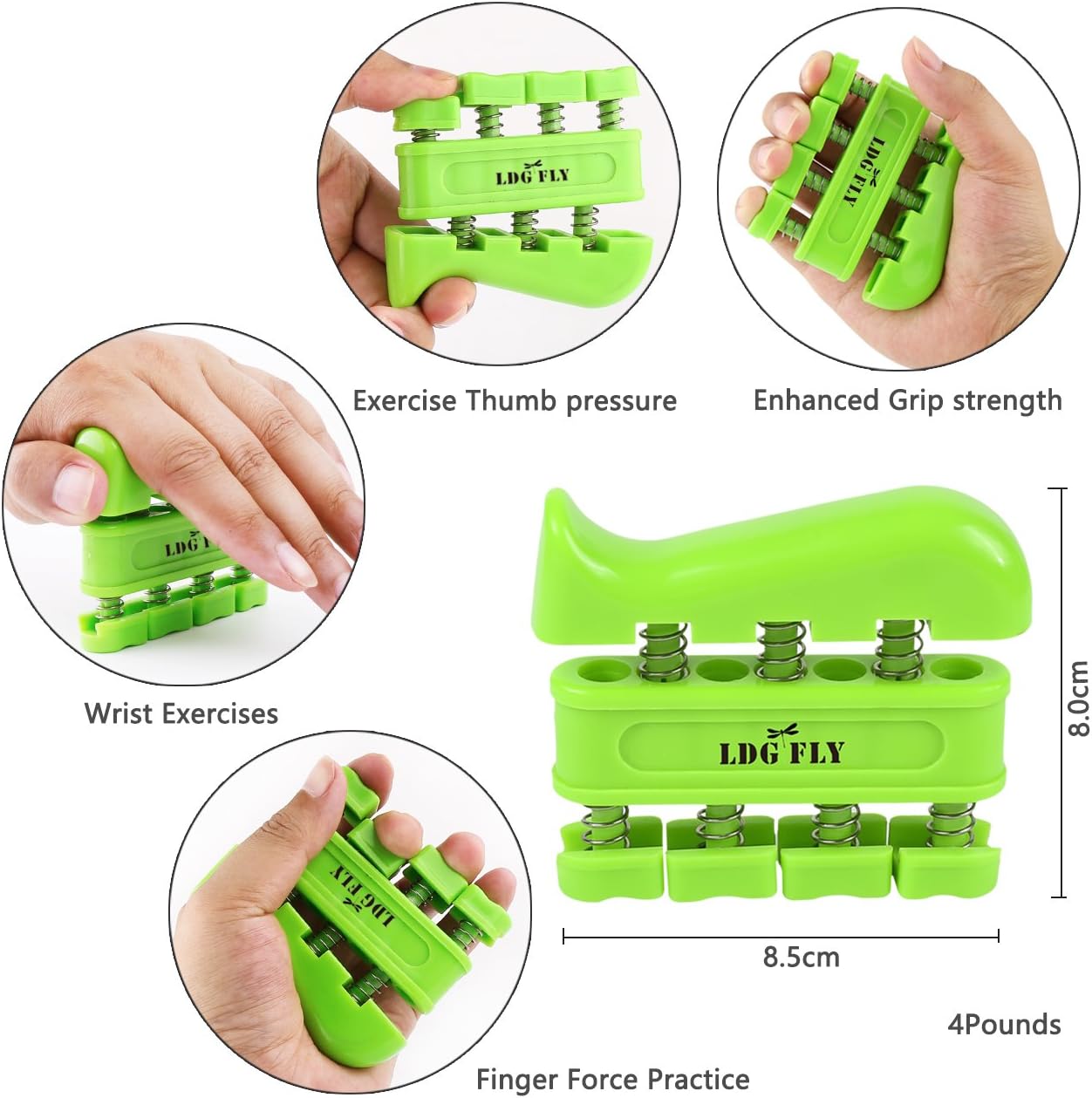 Hand Grip Strengthener Kit with Finger Exerciser, Stretchers, Gripper, and Rings - Strength Trainer for Athletes, Pianists, Guitarists