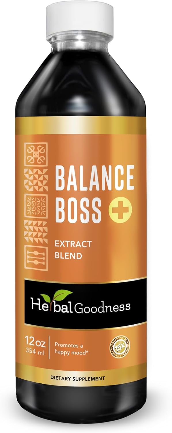 Happy Mood Support Supplement with St. John's Wort & Rhodiola Rosea for Relaxation and Calmness - 12 Fl. oz