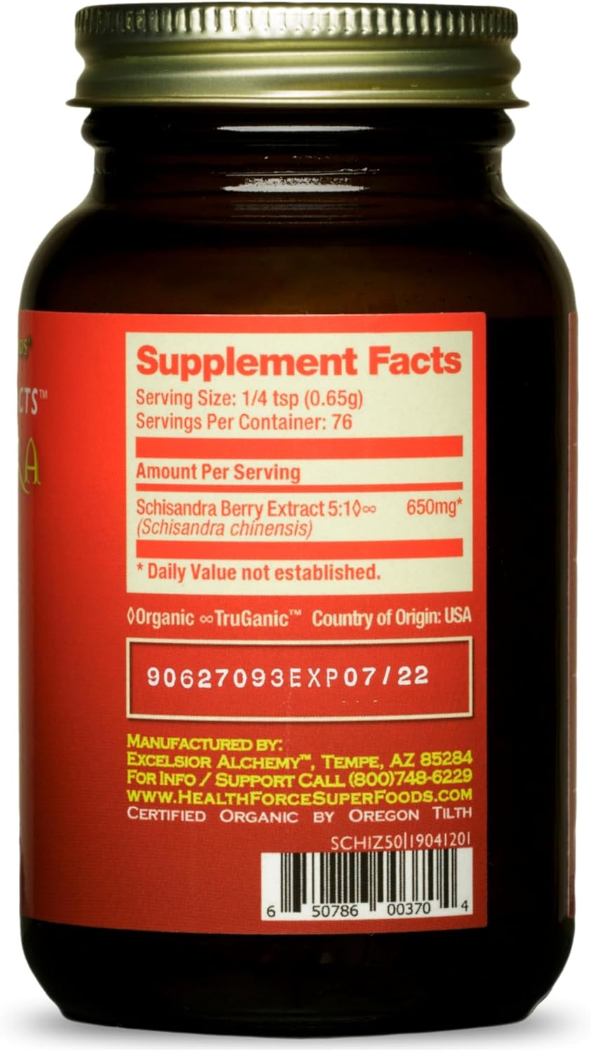 HealthForce SuperFoods Integrity Extracts Schisandra Powder - 50g - Organic Superfood Supplement