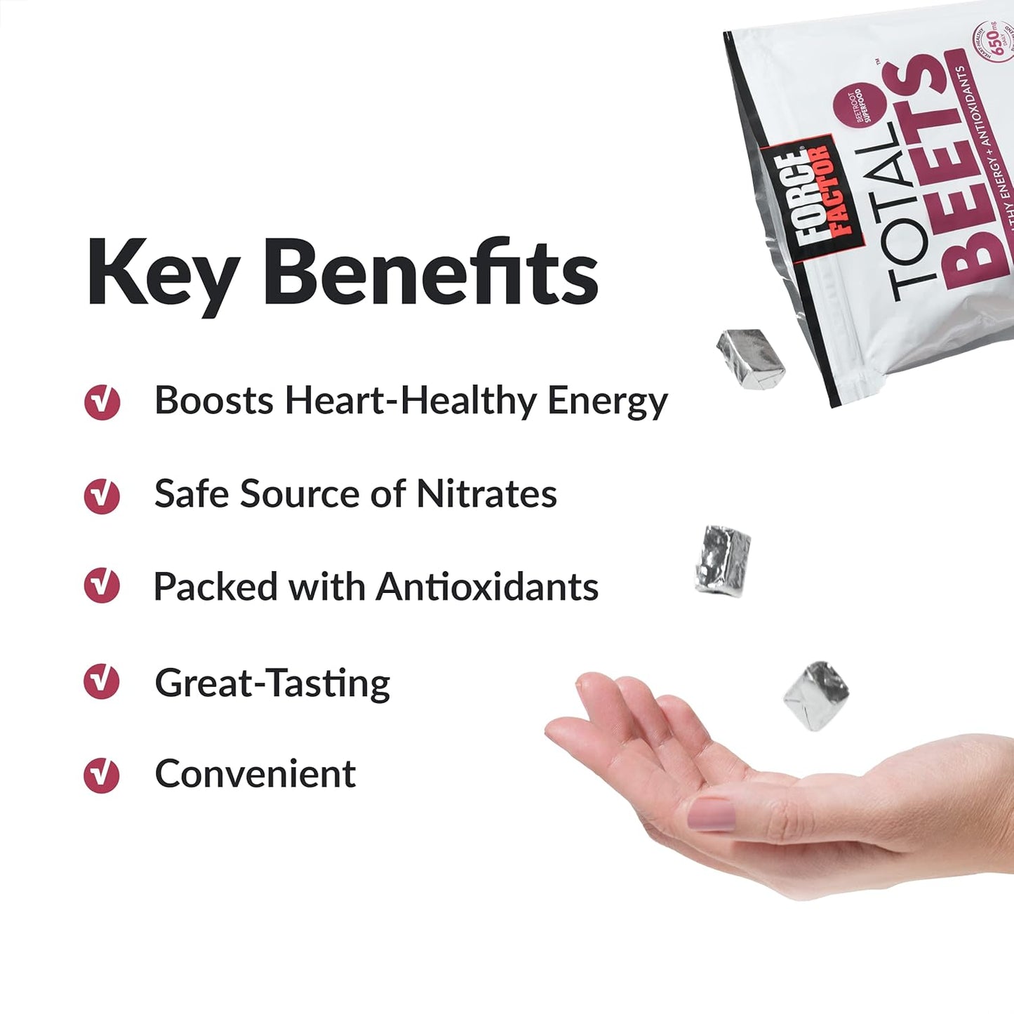 Heart Health & Bone Support Bundle: Force Factor Total Beets Chews & vitafusion Calcium Gummies - 60 & 100 Count